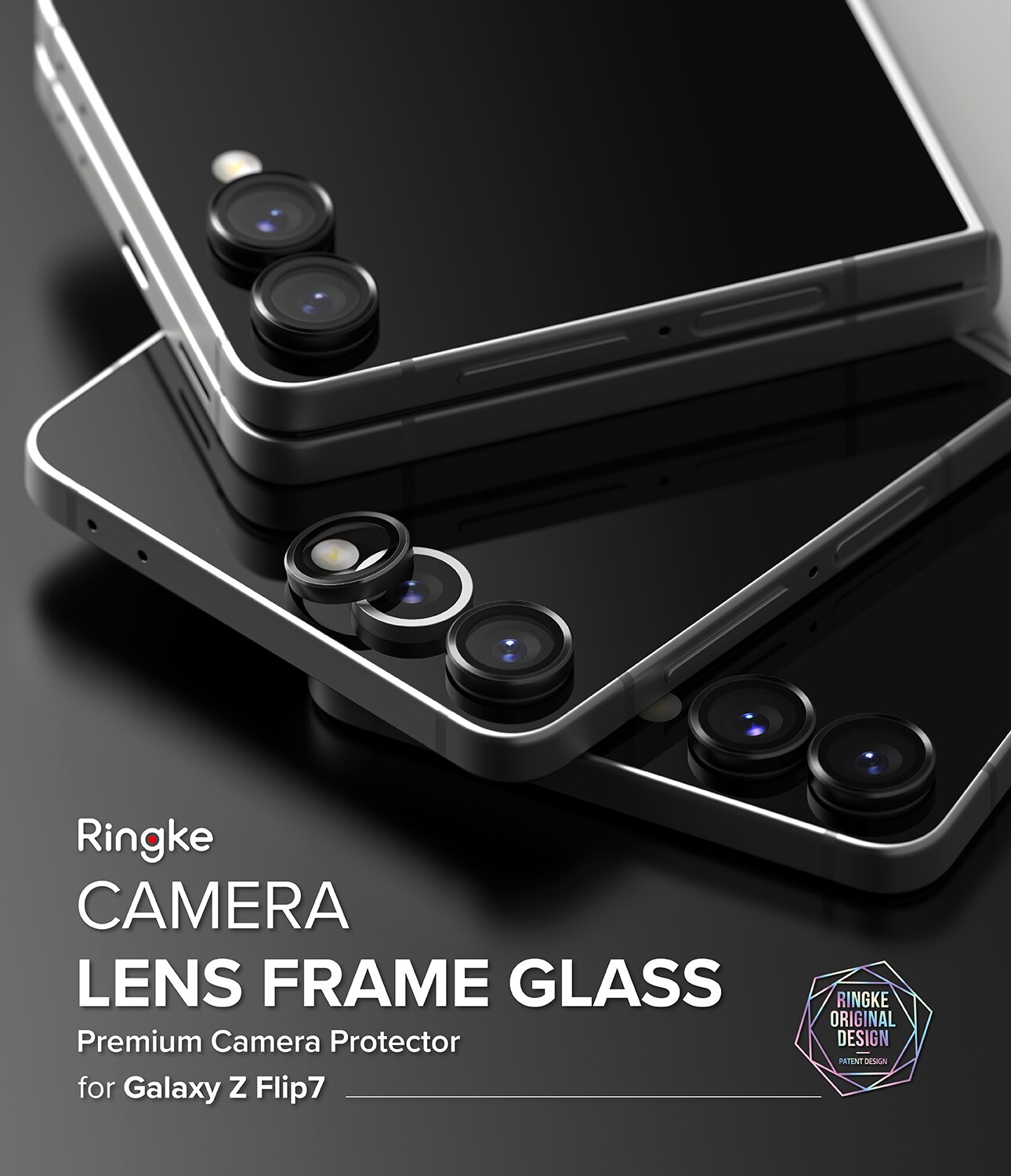 Camera Lens Frame Glass (2-pack) Samsung Galaxy Z Flip 7 Black