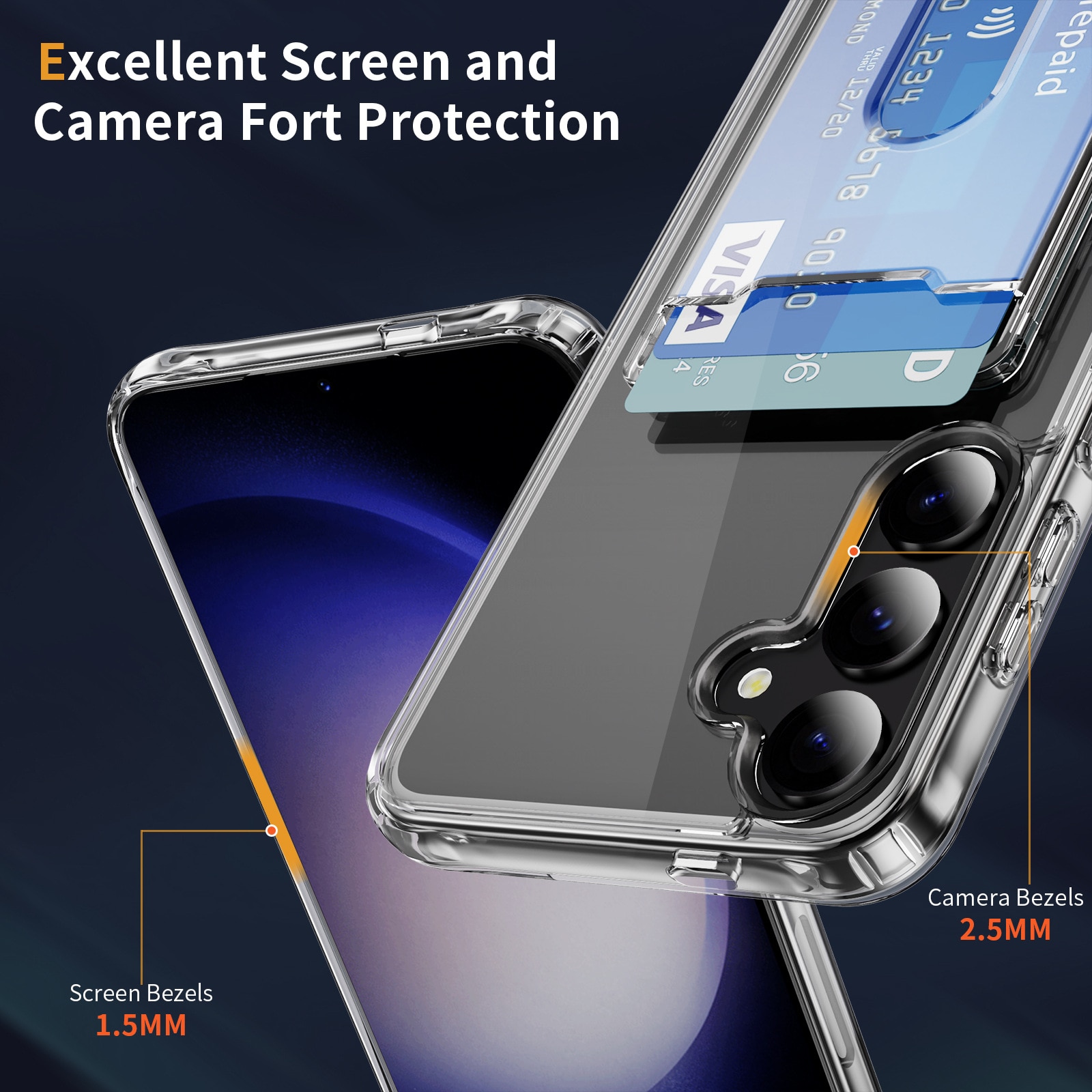 Hybridcase met Cardslot Samsung Galaxy S24 Plus transparant