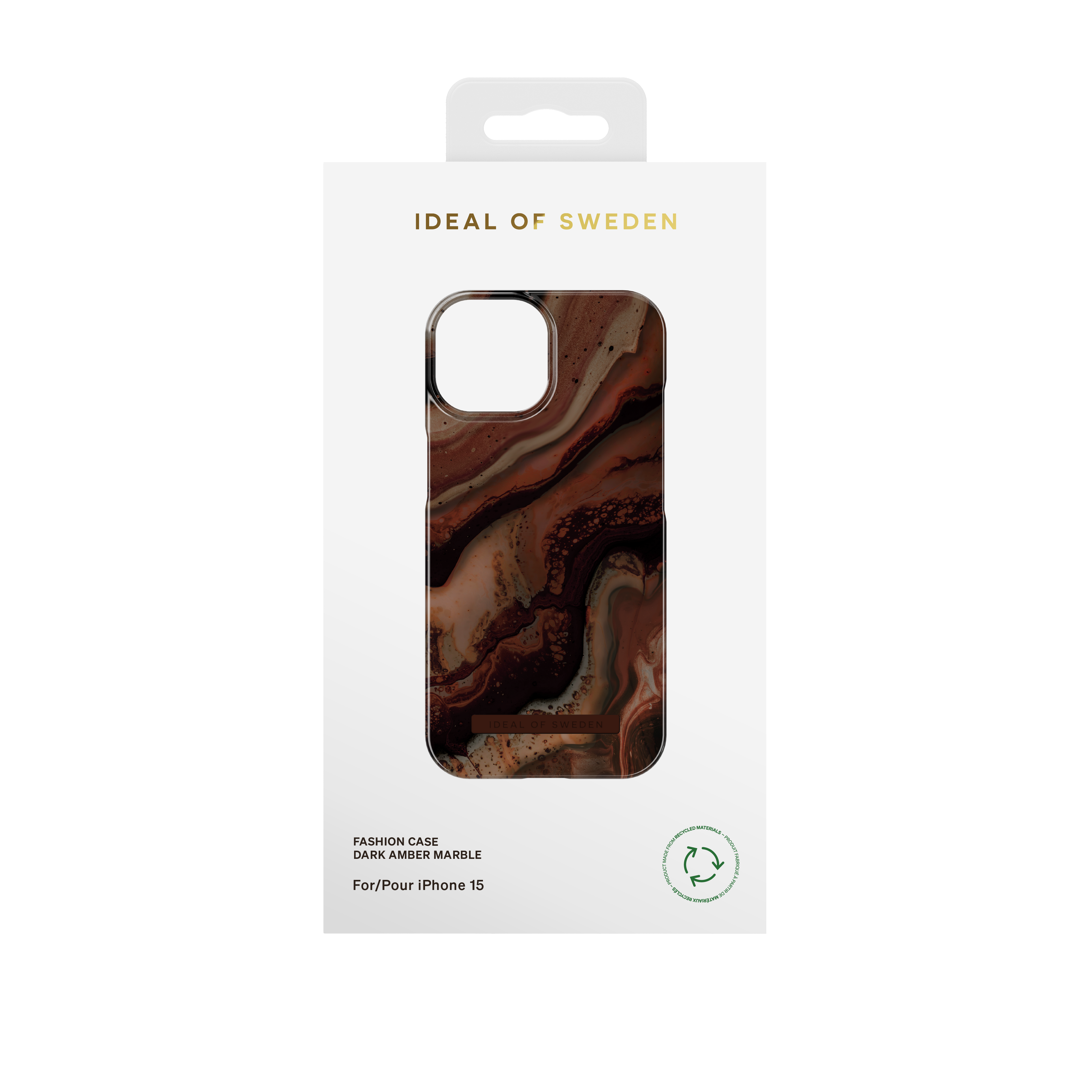 Fashion Case iPhone 15 Dark Amber Marble