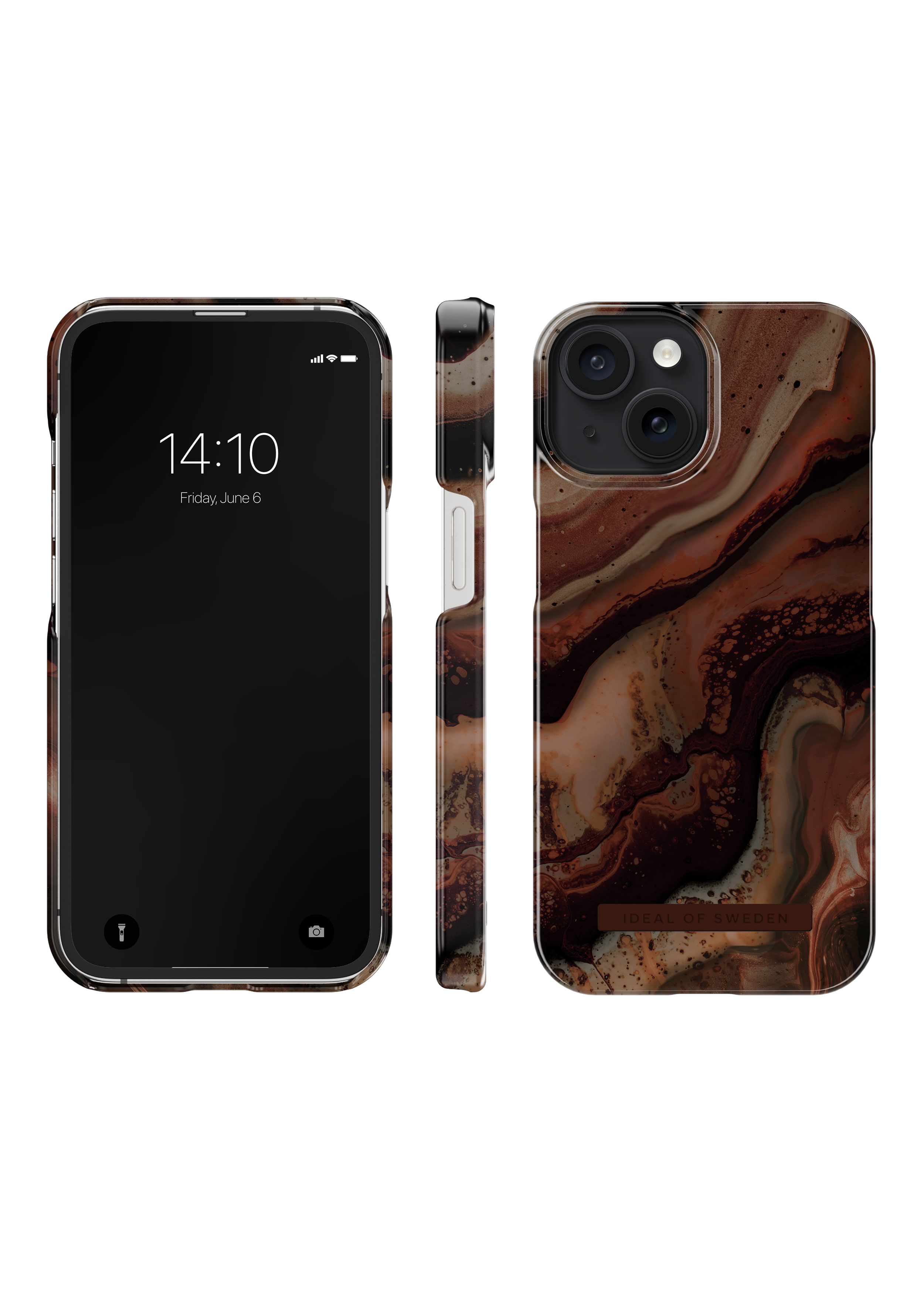 Fashion Case iPhone 15 Dark Amber Marble