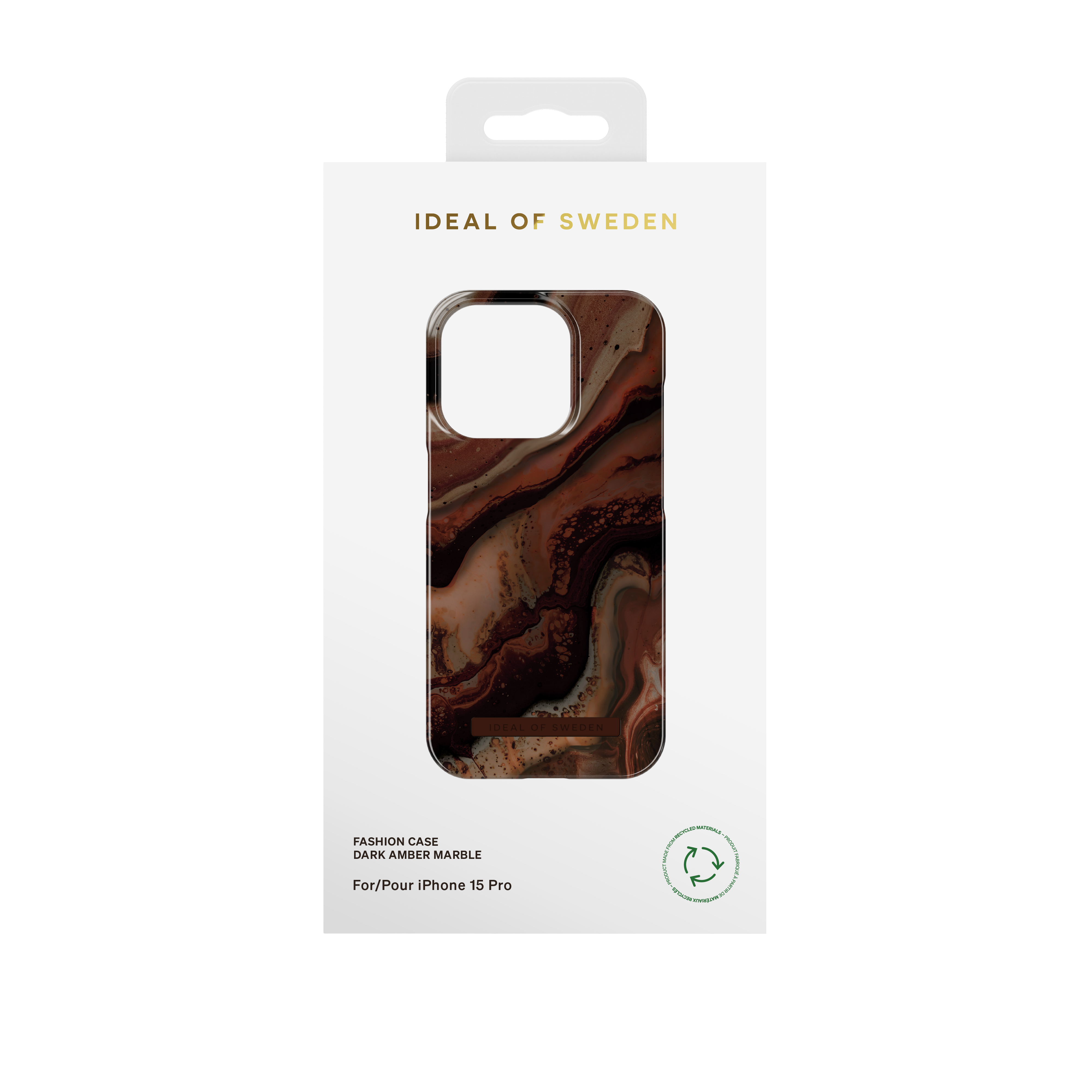 Fashion Case iPhone 15 Pro Dark Amber Marble