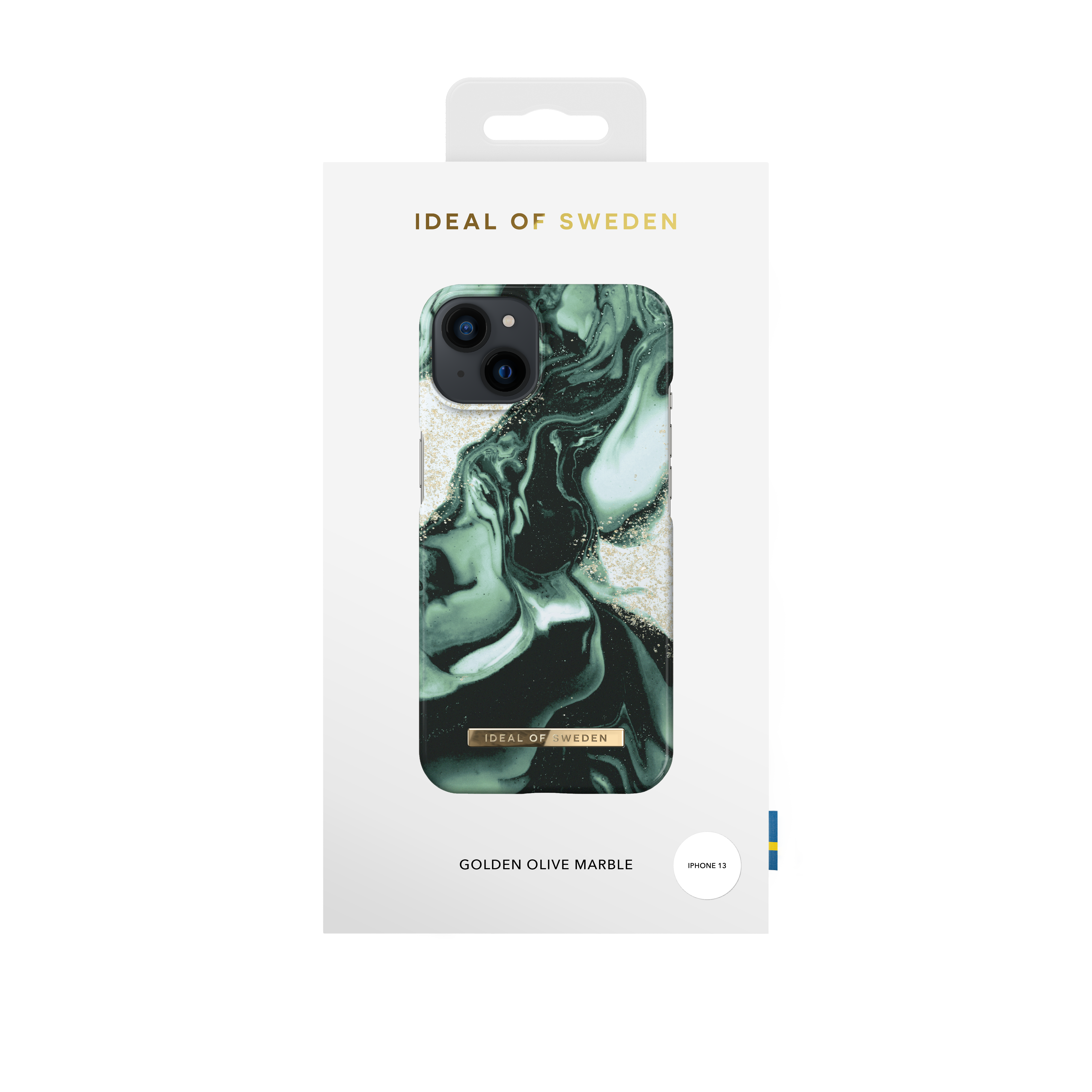 Fashion Case iPhone 13 Golden Olive Marble