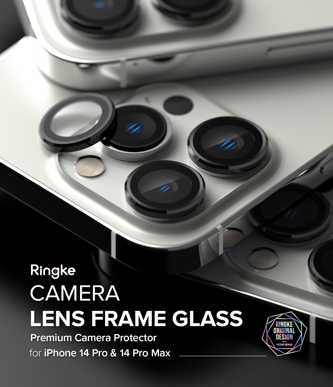 Camera Lens Frame Glass iPhone 14 Pro Zwart