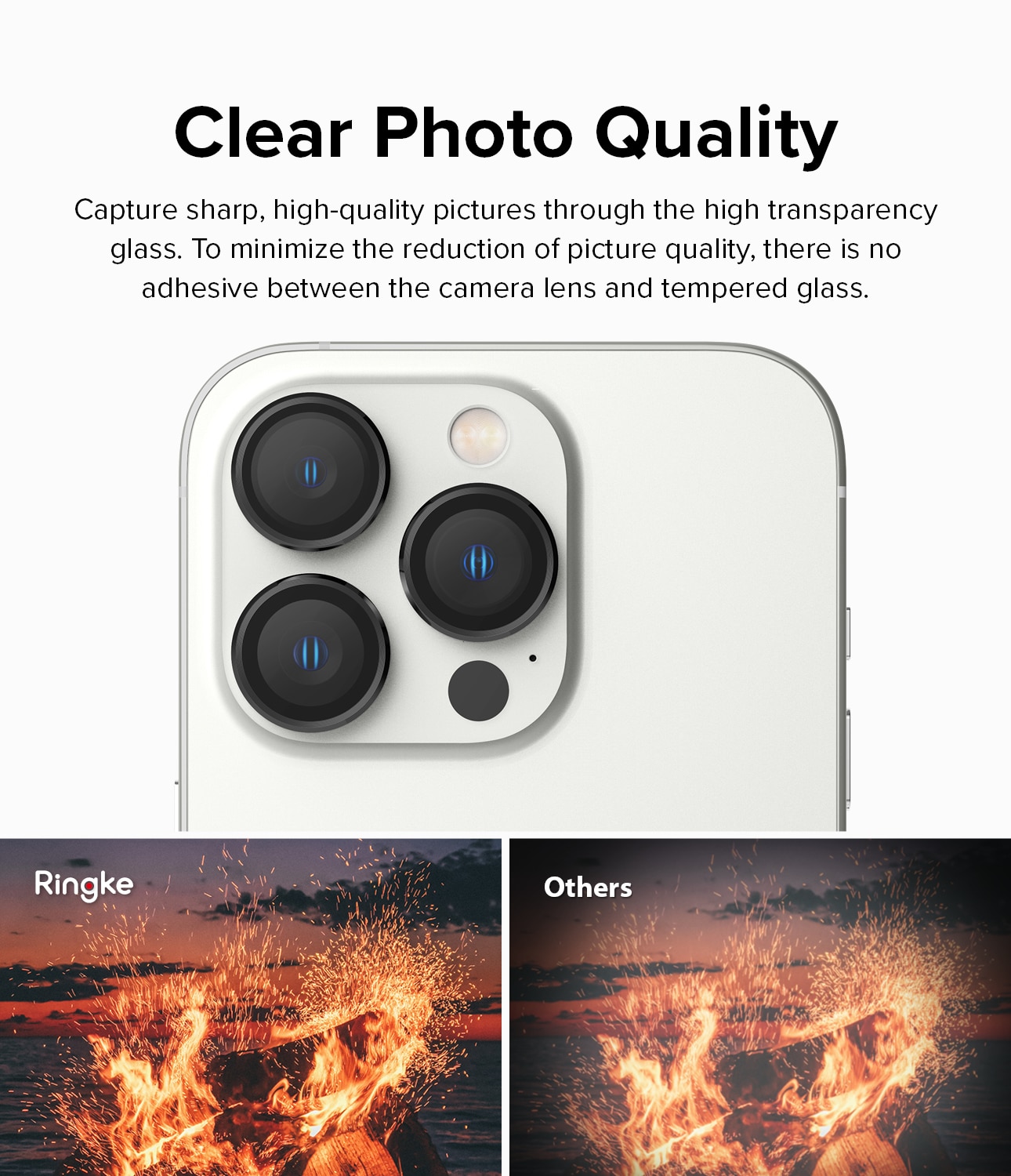 Camera Lens Frame Glass iPhone 14 Pro Zwart