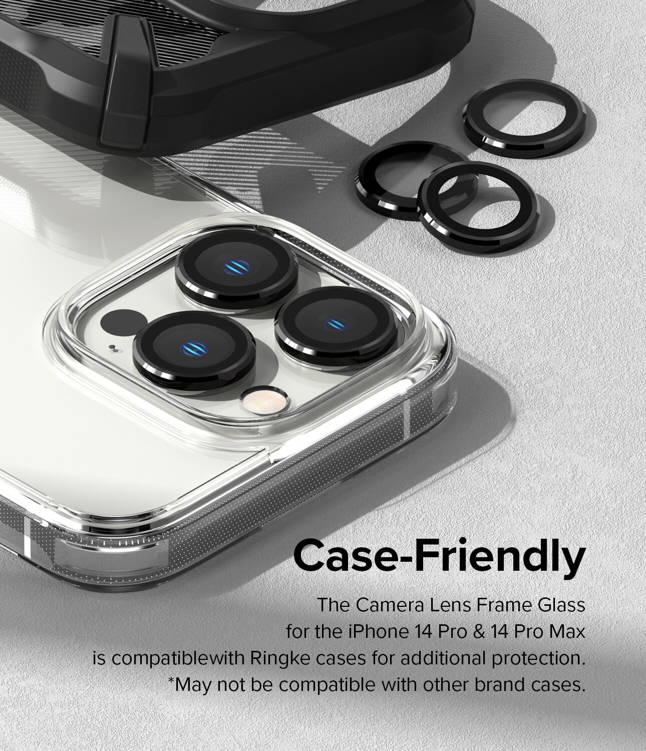 Camera Lens Frame Glass iPhone 14 Pro Max Zwart