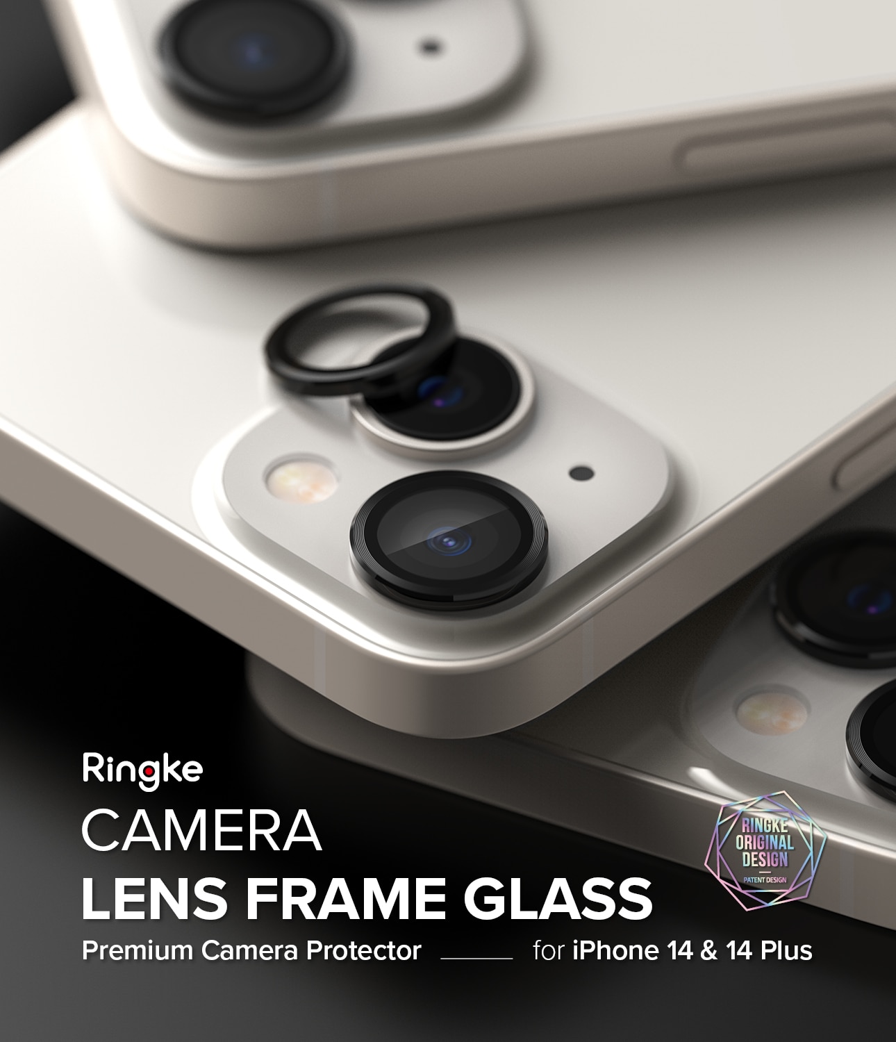 Camera Lens Frame Glass iPhone 14 Plus Zwart