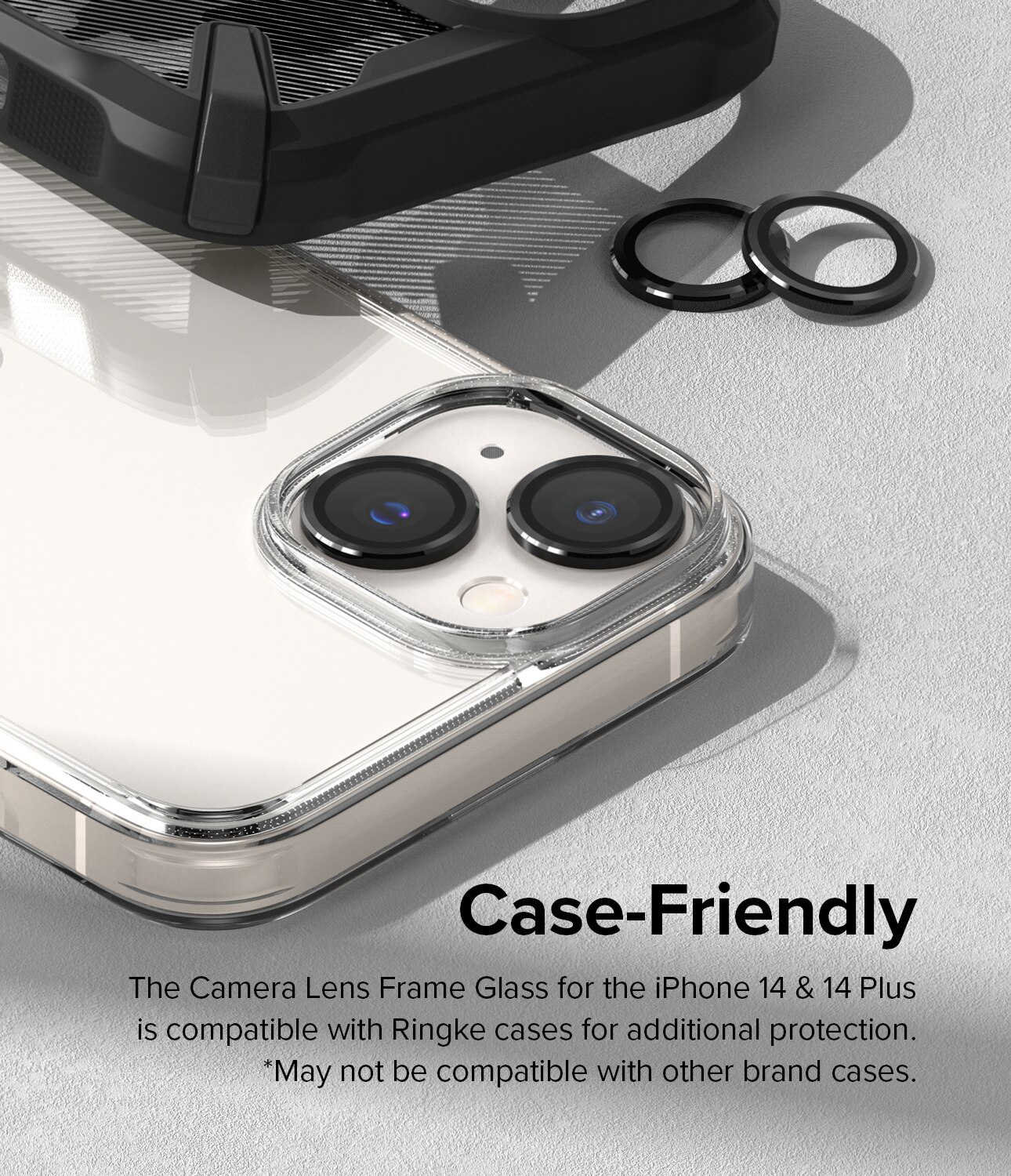 Camera Lens Frame Glass iPhone 14 Plus Zwart