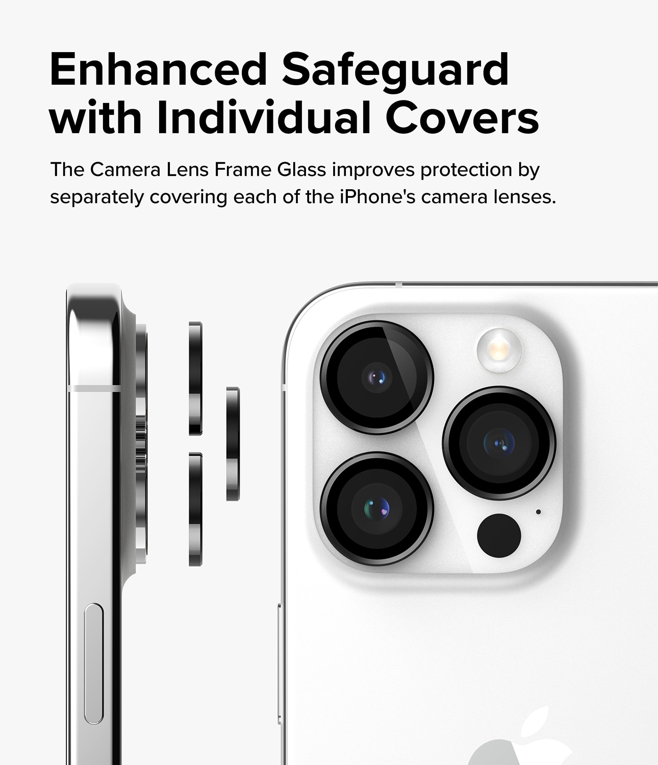 Camera Lens Frame Glass iPhone 15 Pro Max Zwart