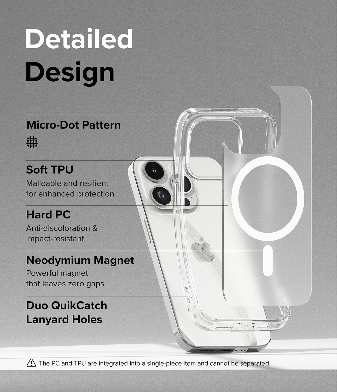 Fusion Magnetic Case iPhone 15 Pro Mat transparant