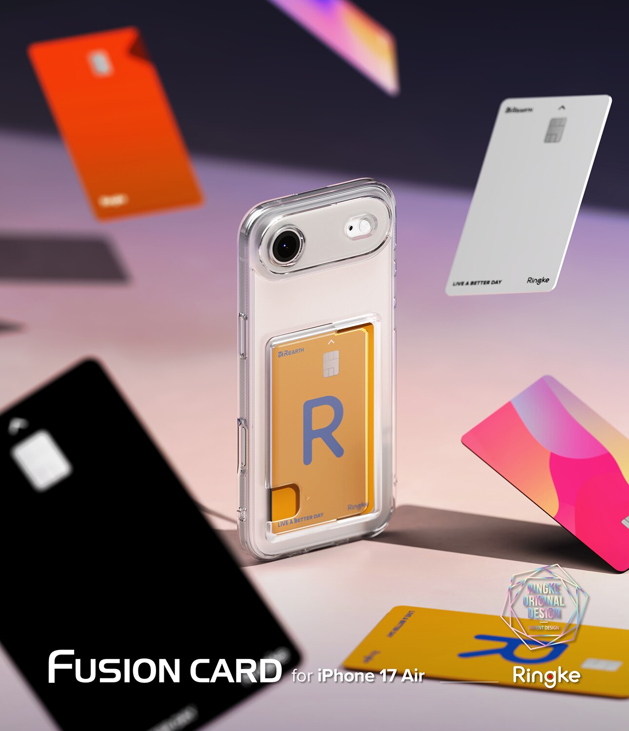 Fusion Card Case iPhone 17 Air Transparant