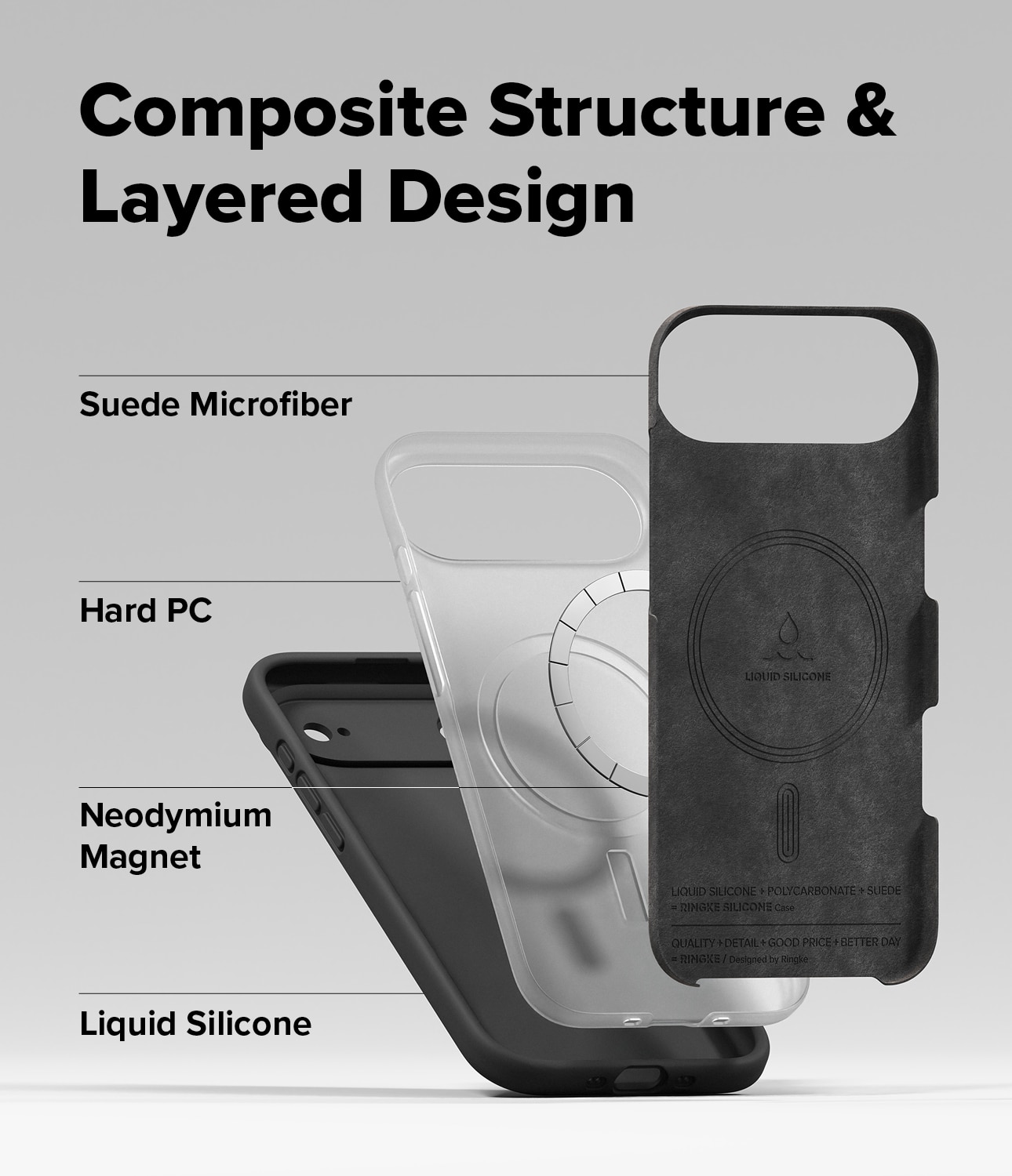 Silicone Magnetic Case iPhone 17 Air Black
