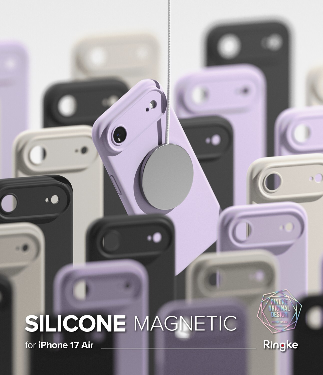 Silicone Magnetic Case iPhone 17 Air Light Purple