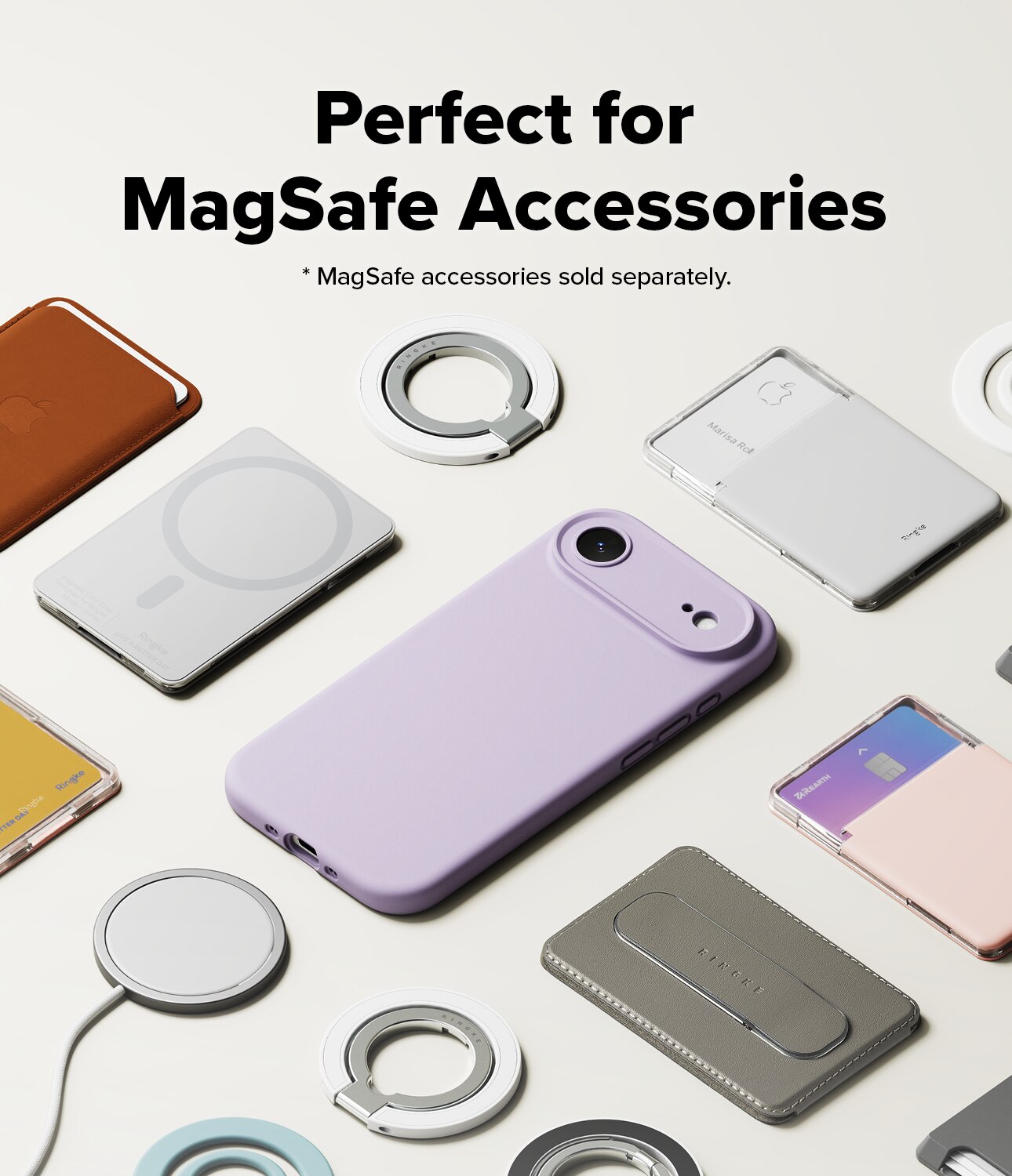 Silicone Magnetic Case iPhone 17 Air Light Purple