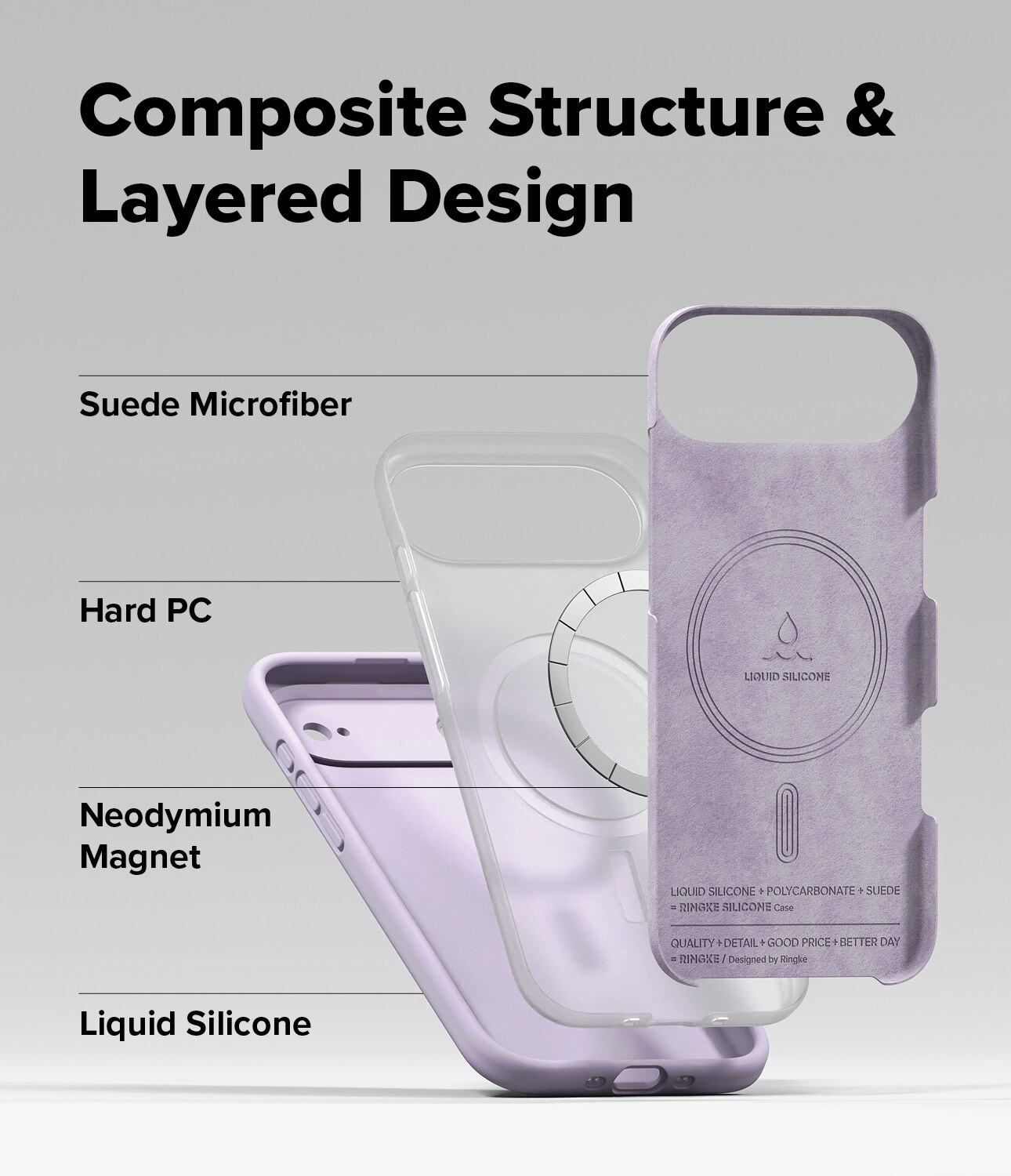Silicone Magnetic Case iPhone 17 Air Light Purple