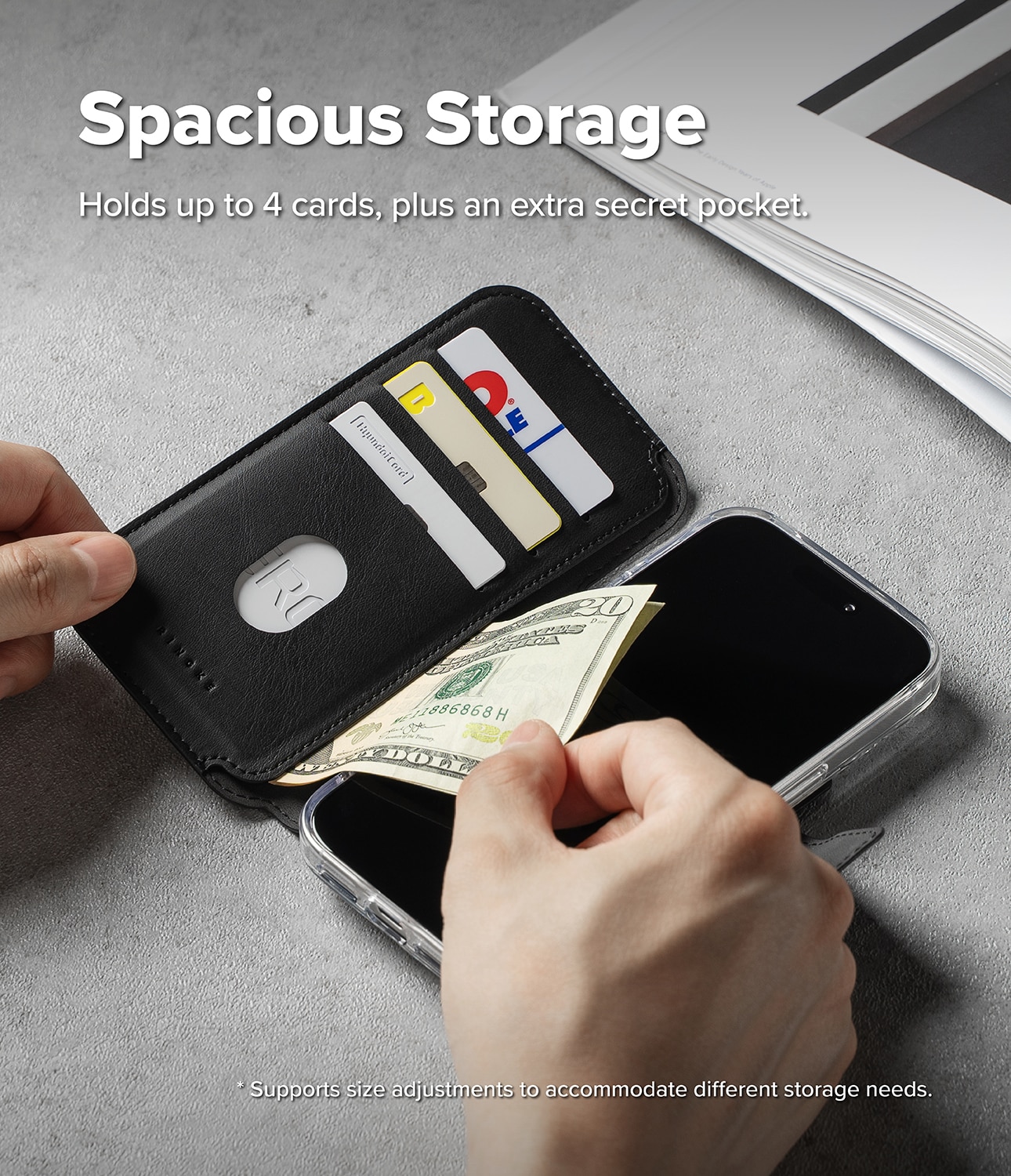 Folio Grip Wallet Magnetic iPhone 17 Pro Max Black