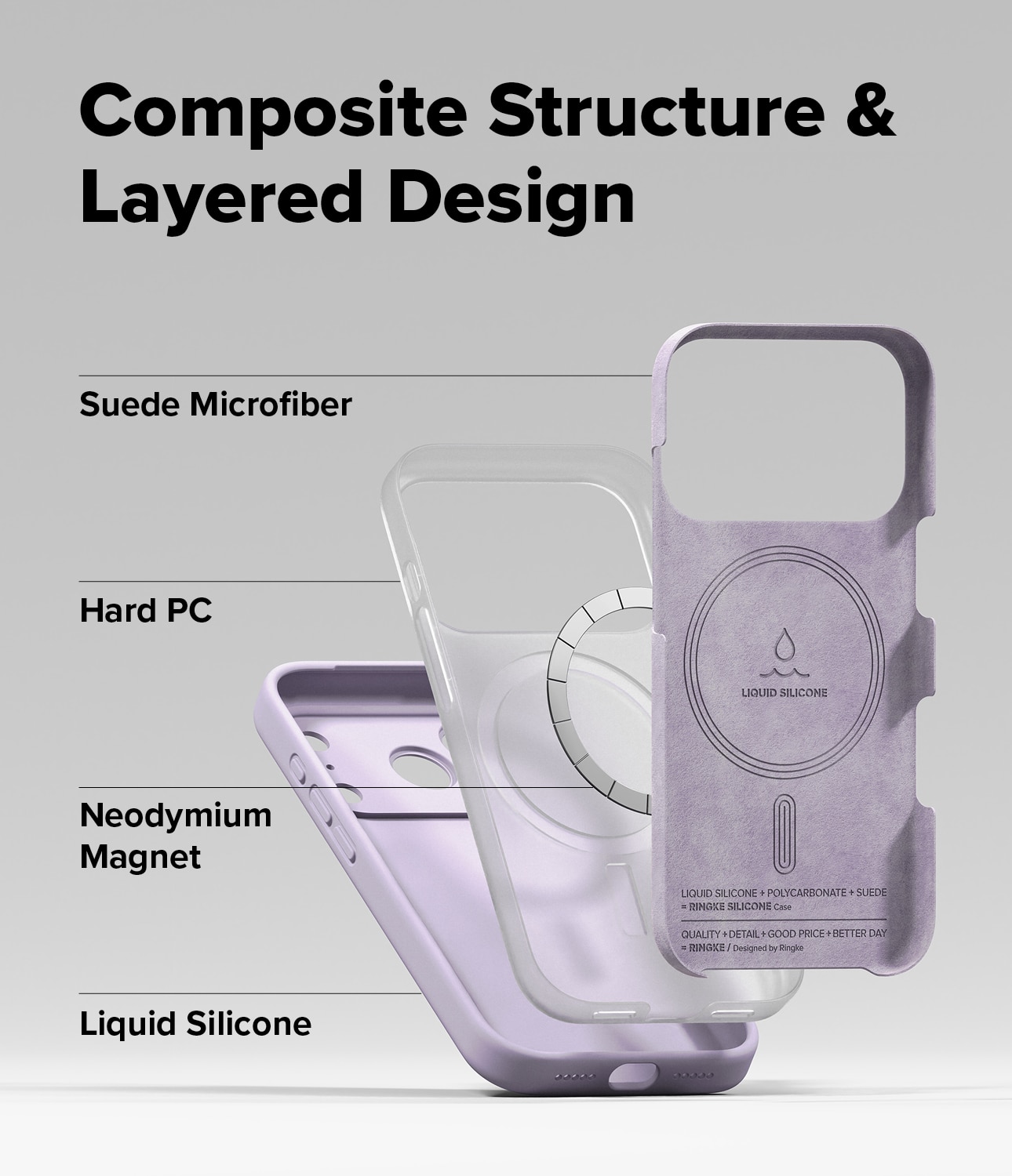 Silicone Magnetic Case iPhone 17 Pro Light Purple