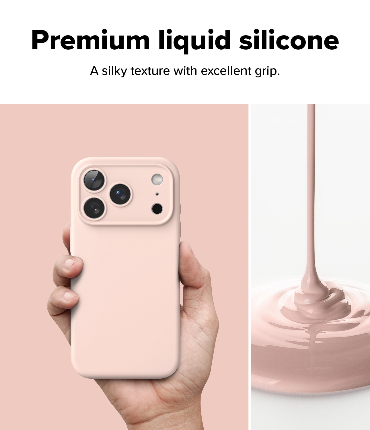 Silicone Magnetic Case iPhone 17 Pro Max Pink Sand