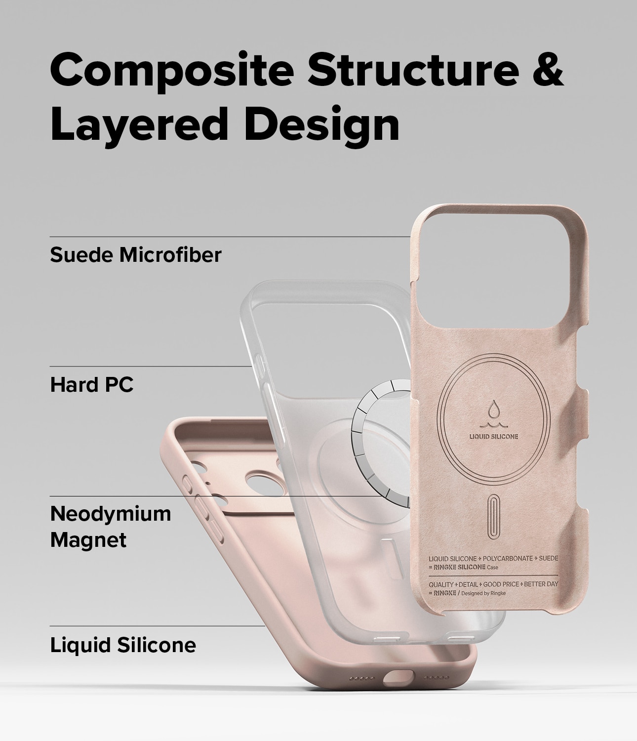 Silicone Magnetic Case iPhone 17 Pro Max Pink Sand