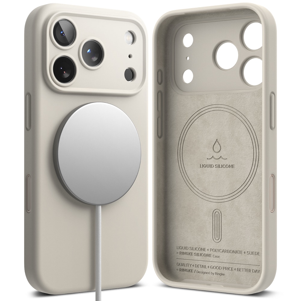 Silicone Magnetic Case iPhone 17 Pro Max Stone