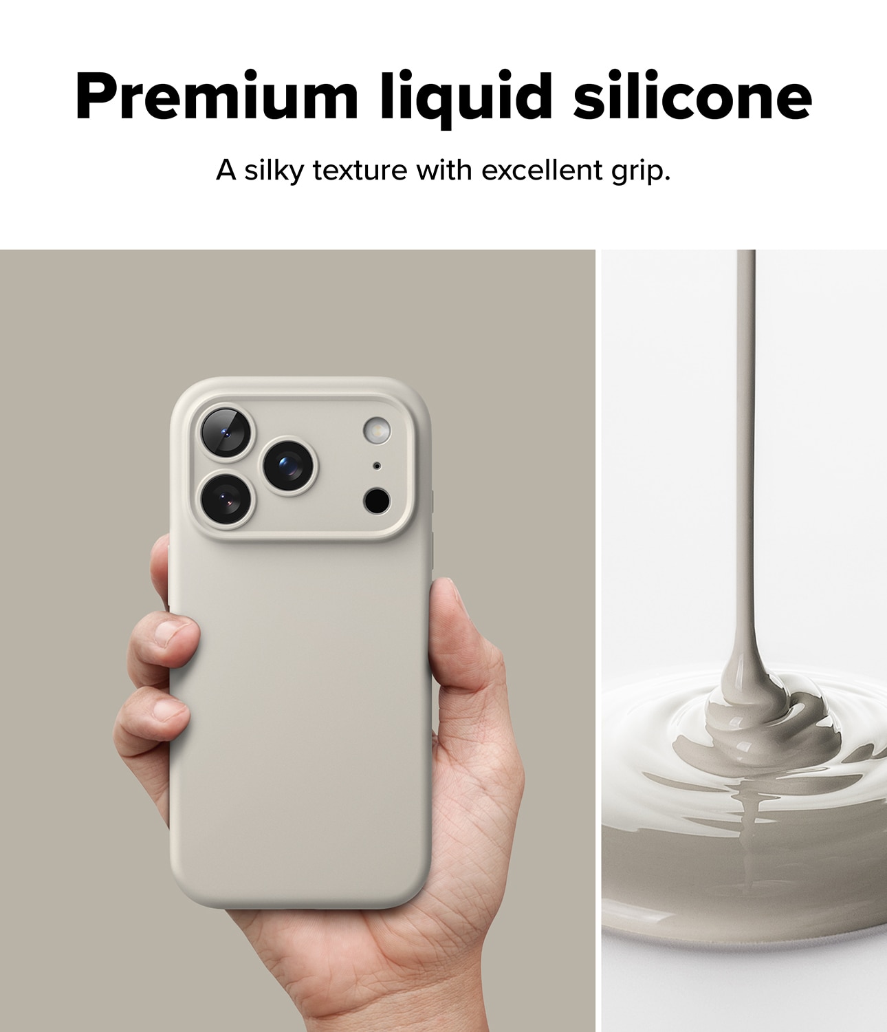 Silicone Magnetic Case iPhone 17 Pro Stone