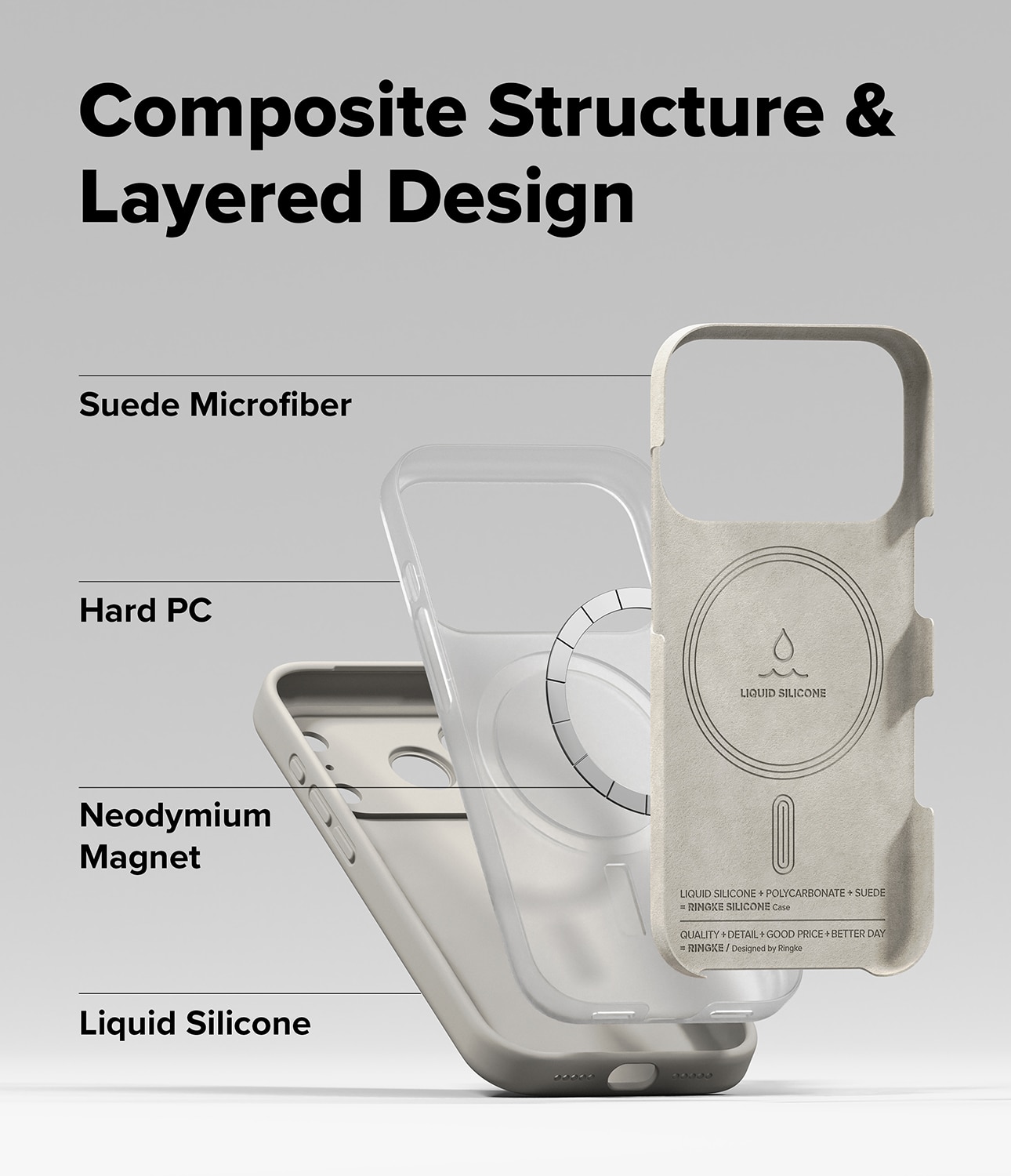Silicone Magnetic Case iPhone 17 Pro Stone