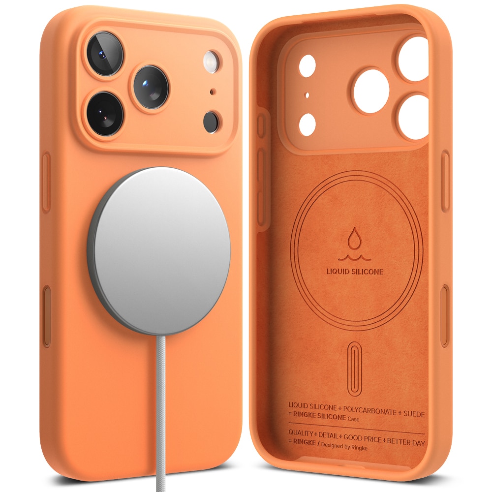 Silicone Magnetic Case iPhone 17 Pro Max Tangerine