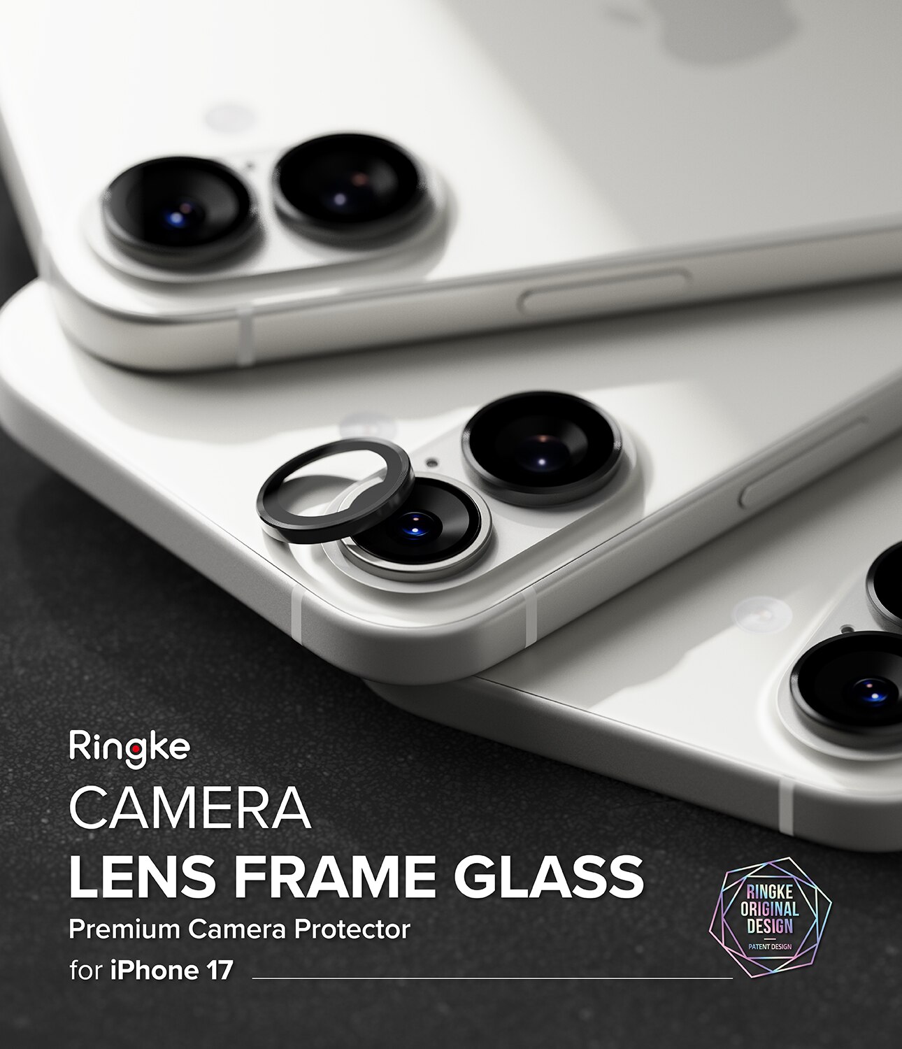 Camera Lens Frame Glass (2-pack) iPhone 17 Black