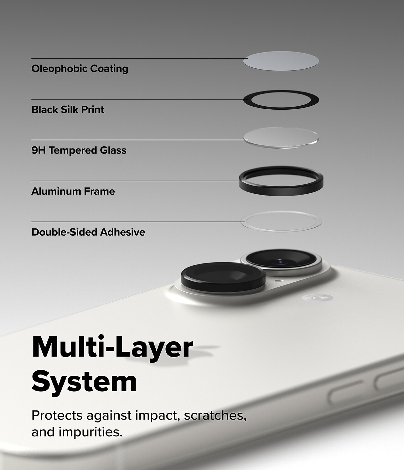 Camera Lens Frame Glass (2-pack) iPhone 17 Black