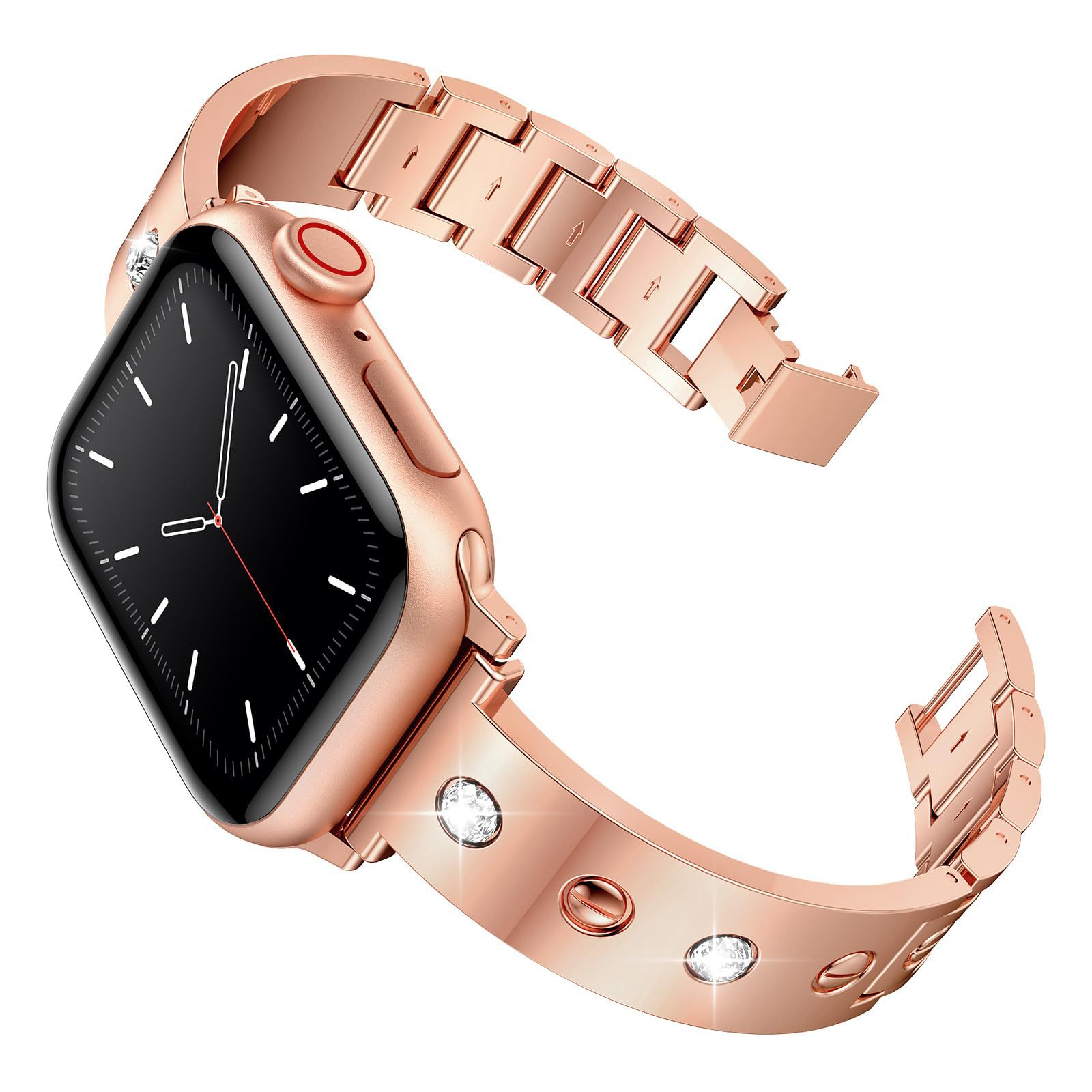 Bangle Diamond Bracelet Apple Watch 41mm Series 9 rosé goud