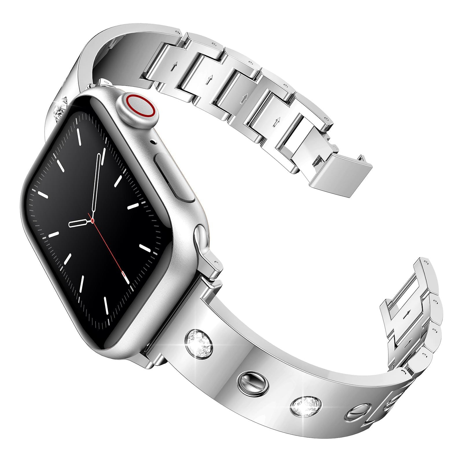 Bangle Diamond Bracelet Apple Watch 40mm zilver