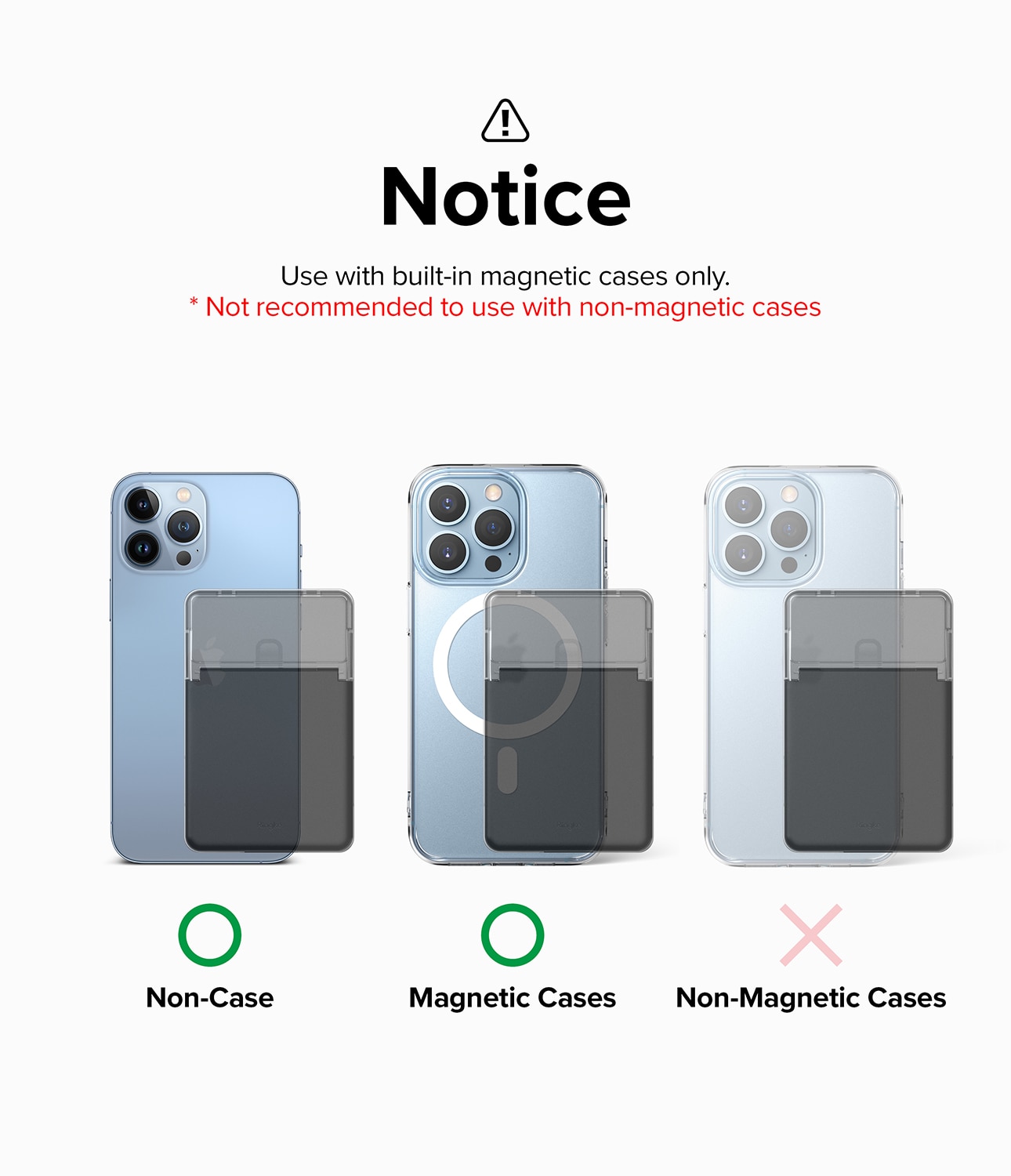 Magnetic Stand Slot Card Holder MagSafe Transparant/Zwart