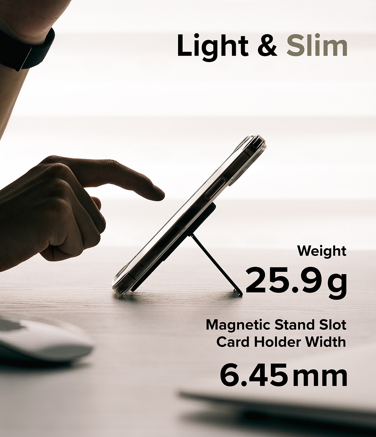 Magnetic Stand Slot Card Holder MagSafe Transparant/Zwart