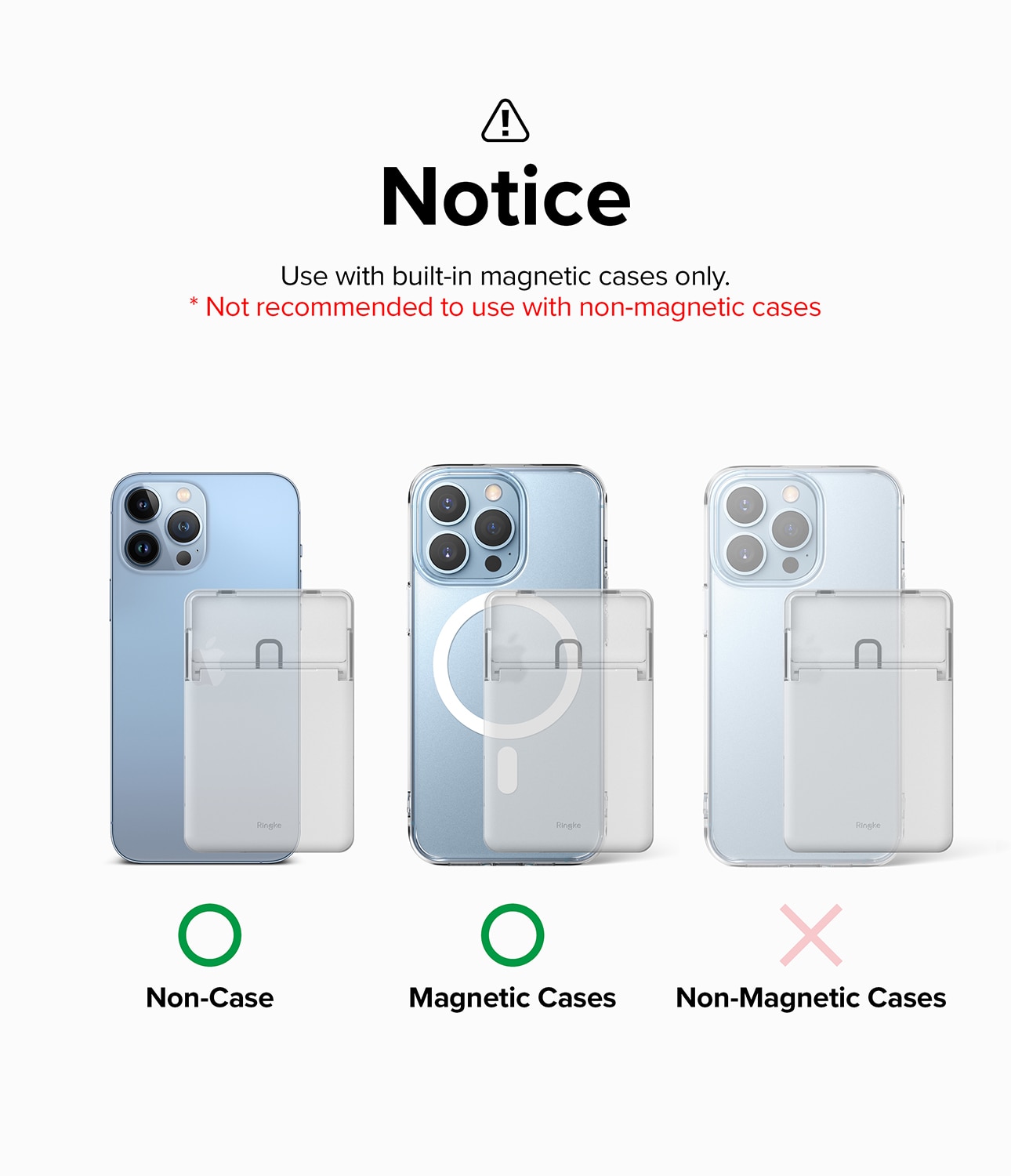 Magnetic Stand Slot Card Holder MagSafe Transparant/Grijs