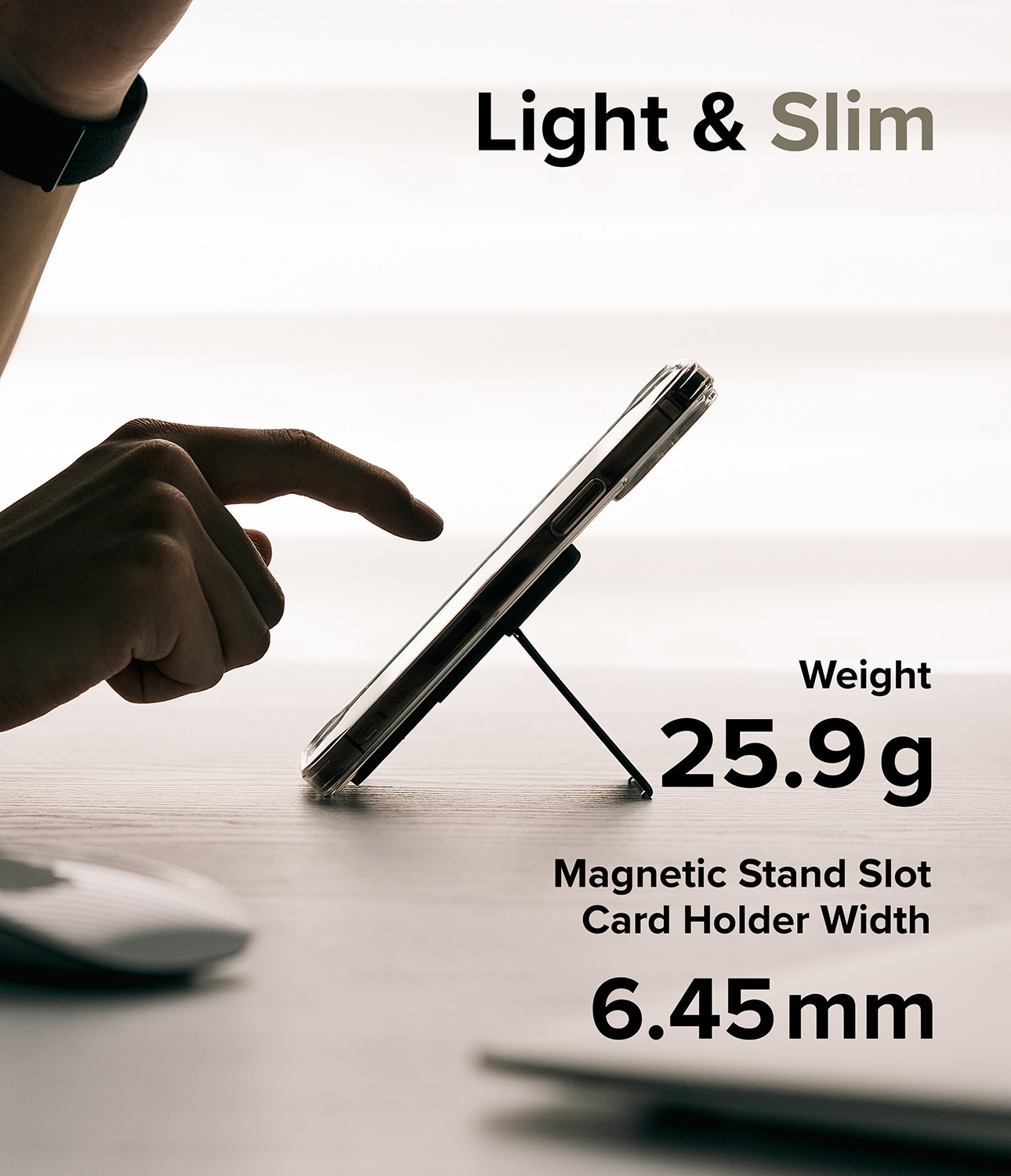 Magnetic Stand Slot Card Holder MagSafe Transparant/Grijs