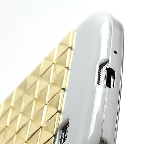 Samsung Galaxy S4 Backcover Studs Steps Wit goud