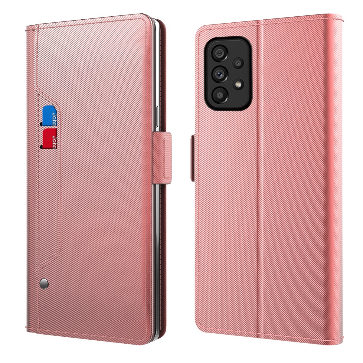 Samsung Galaxy A53 Bookcover Hoesje met Spiegel Roze