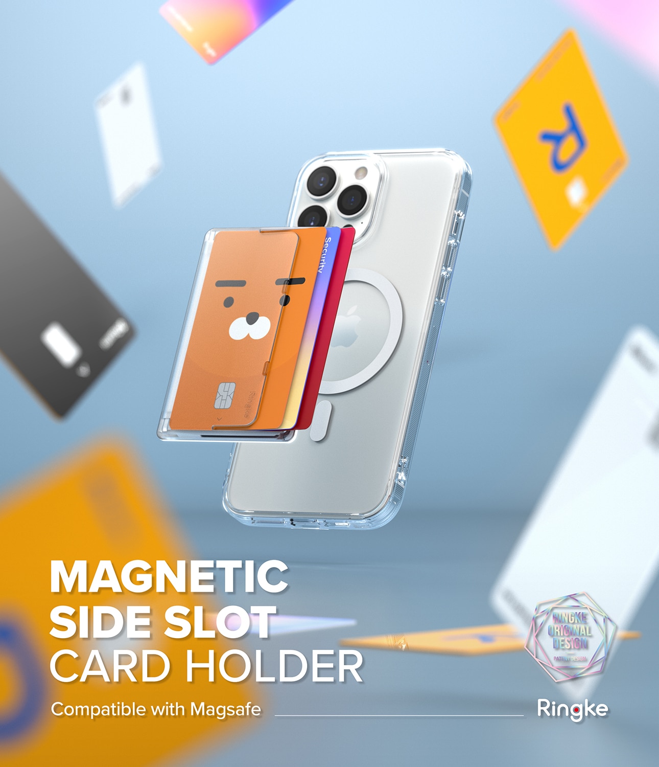 Magnetic Side Slot Card Holder MagSafe Transparant