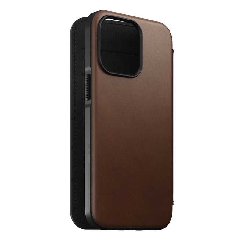 Modern Folio Horween Leather MagSafe iPhone 13 Pro Rustic Brown