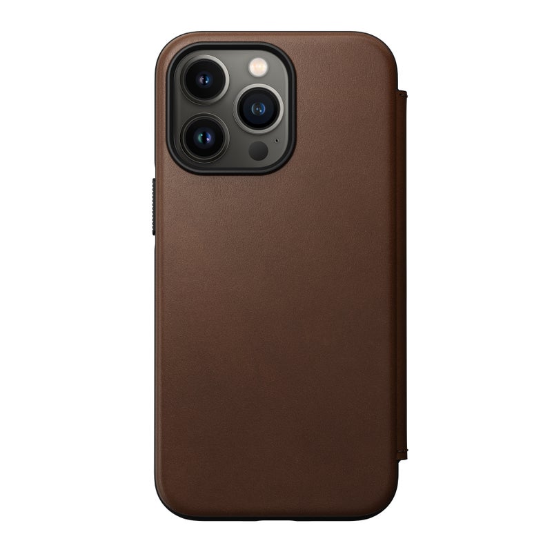 Modern Folio Horween Leather iPhone 13 Pro Rustic Brown