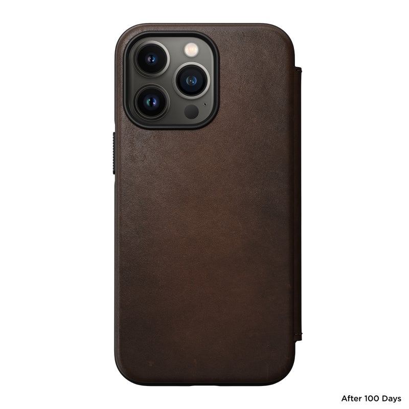 Modern Folio Horween Leather MagSafe iPhone 13 Pro Rustic Brown