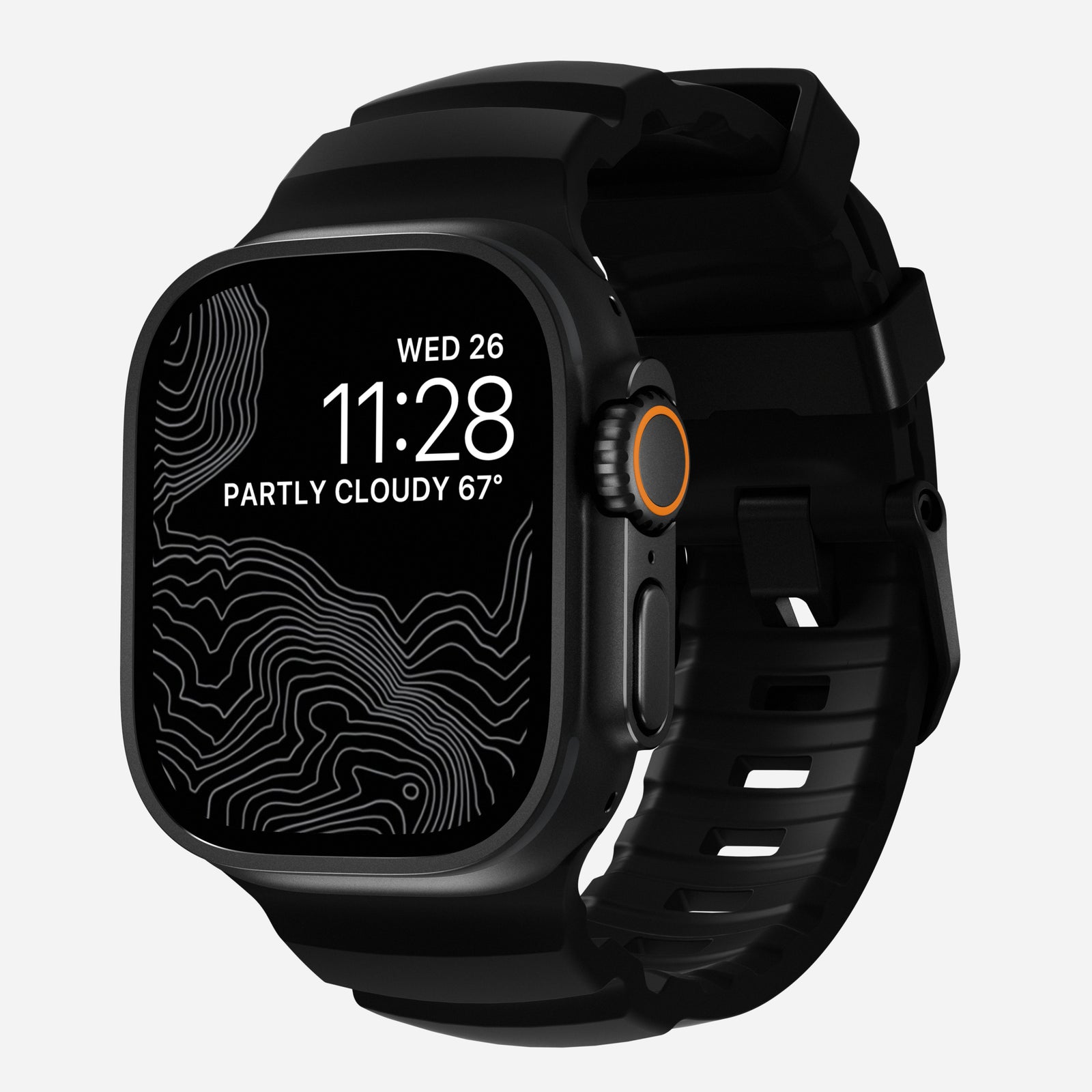 Rocky Point Band Apple Watch Series 10 46mm Carbon Black (Black Hardware)