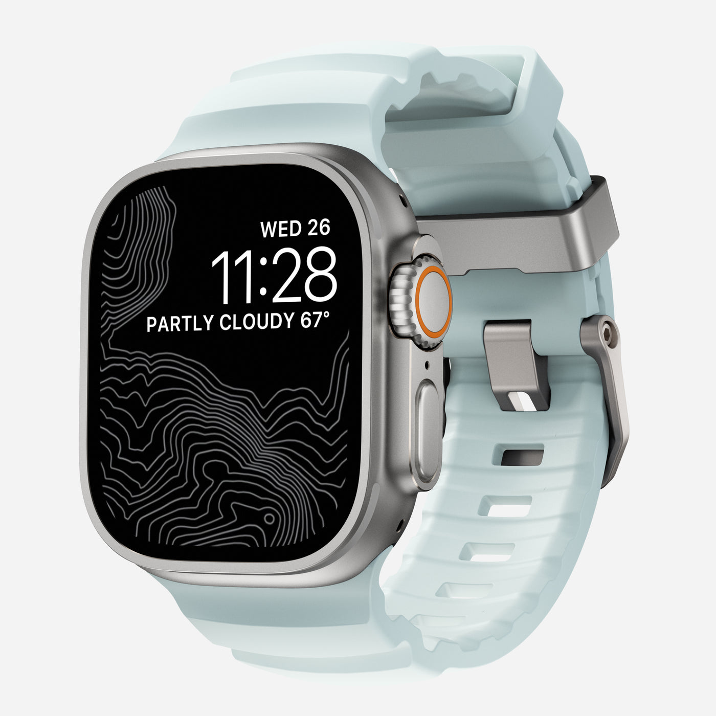 Rocky Point Band Apple Watch Series 1-3 42mm Icy Blue Glow (Natural Hardware) - Limited edition