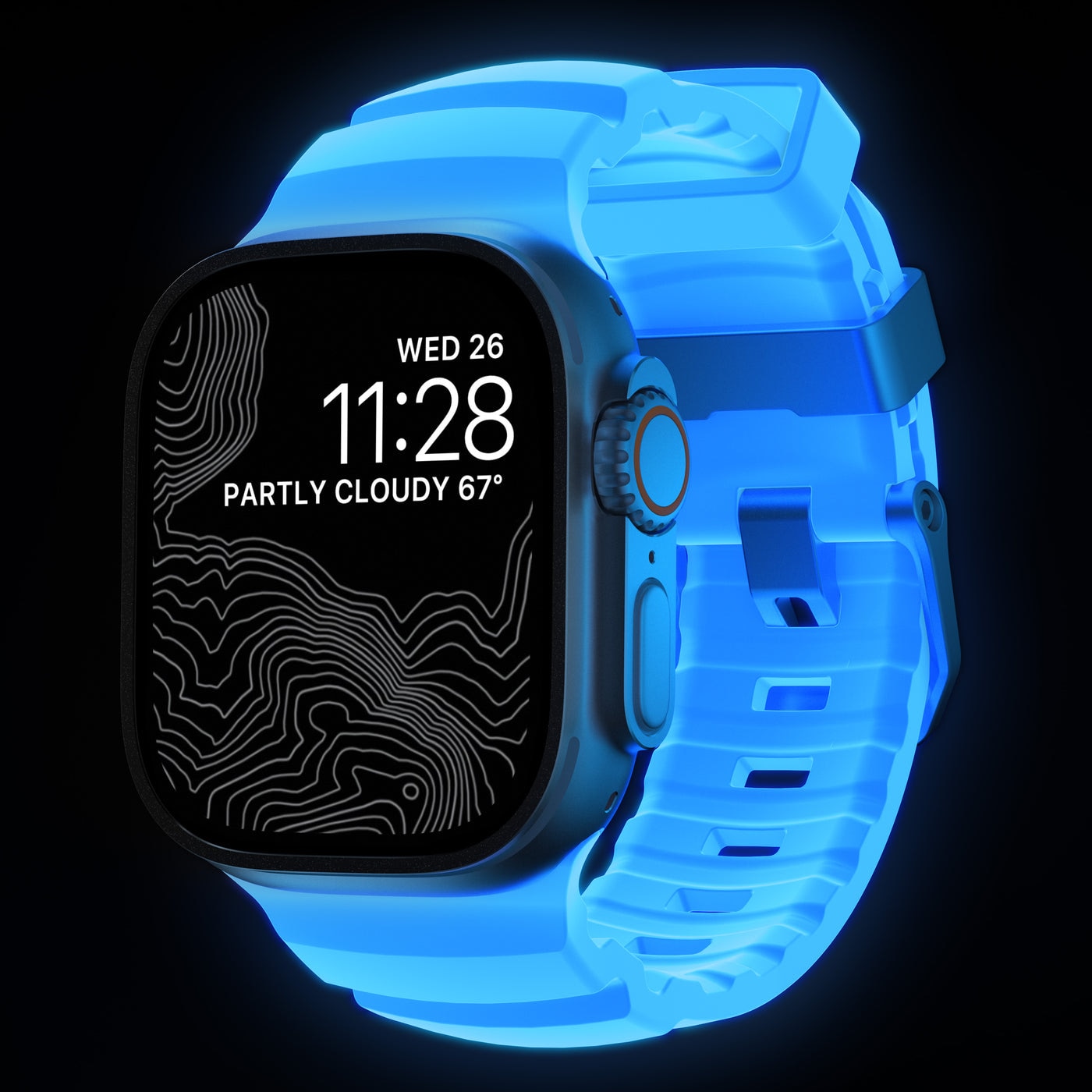 Rocky Point Band Apple Watch Series 1-3 42mm Icy Blue Glow (Natural Hardware) - Limited edition