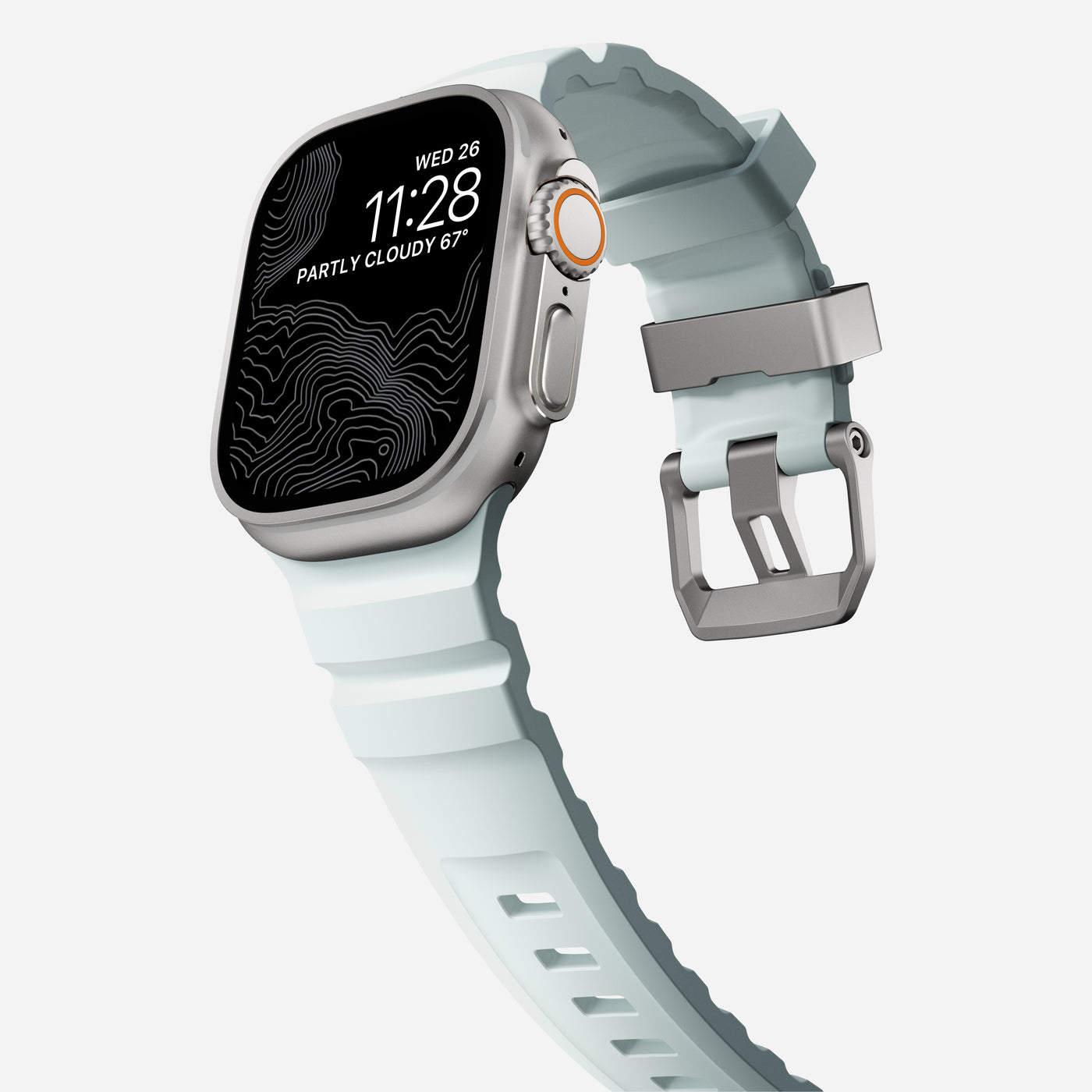 Rocky Point Band Apple Watch Series 1-3 42mm Icy Blue Glow (Natural Hardware) - Limited edition