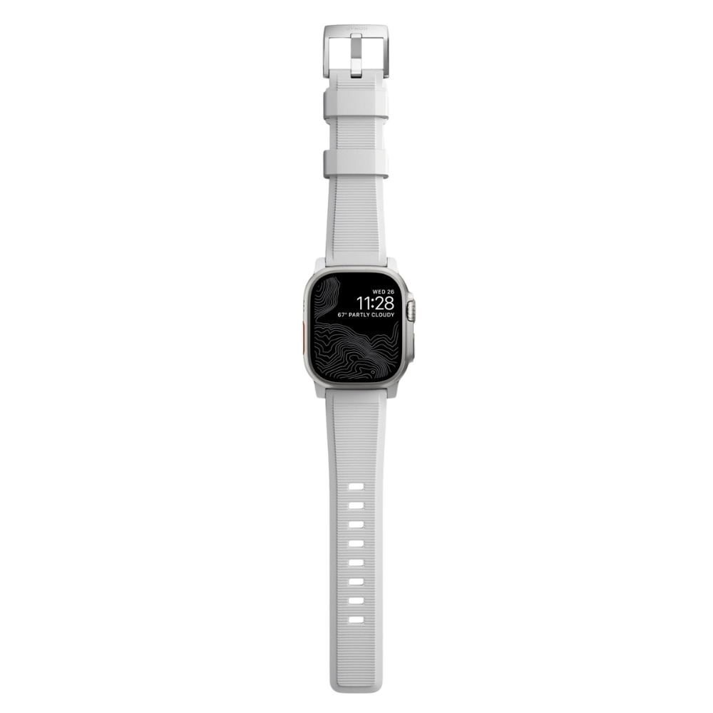 Rugged Band Apple Watch 45mm Series 9 White (Silver Hardware) - Limited edition