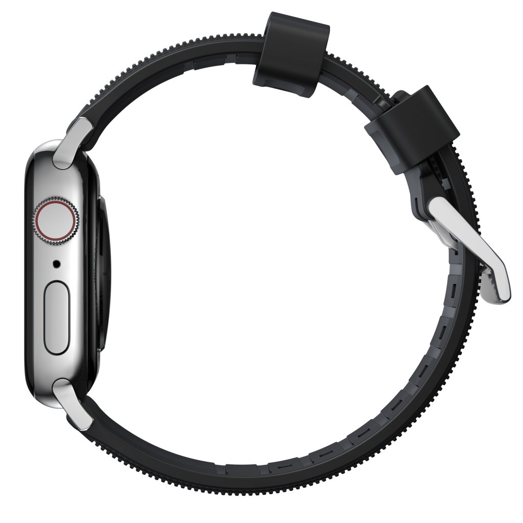 Rugged Band Apple Watch 38mm Black (Silver Hardware)