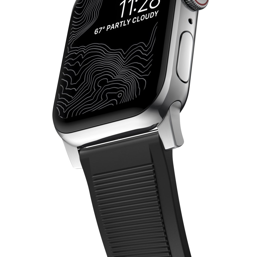 Rugged Band Apple Watch 40mm Black (Silver Hardware)