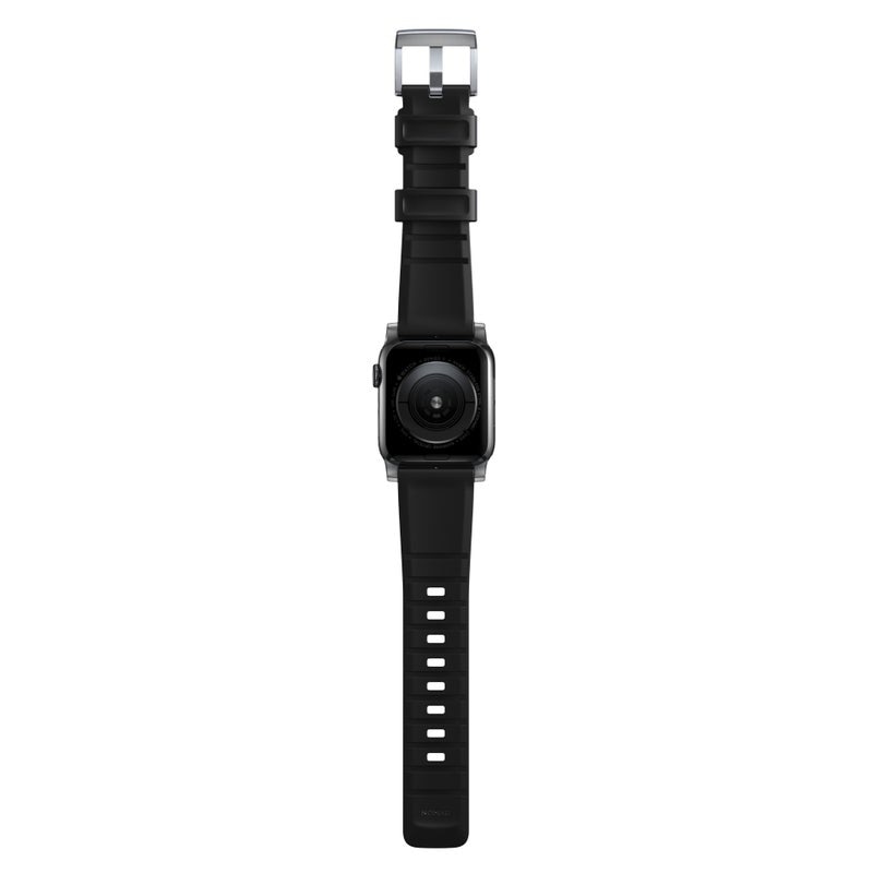 Rugged Band Apple Watch 38mm Black (Silver Hardware)