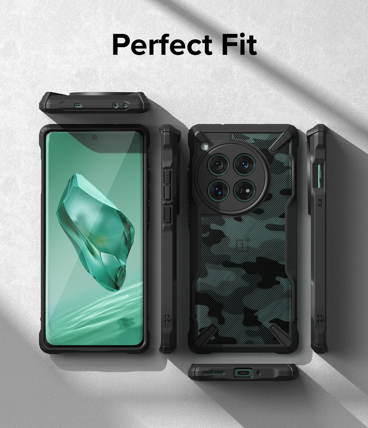 Fusion X Case OnePlus 12 Camo Black