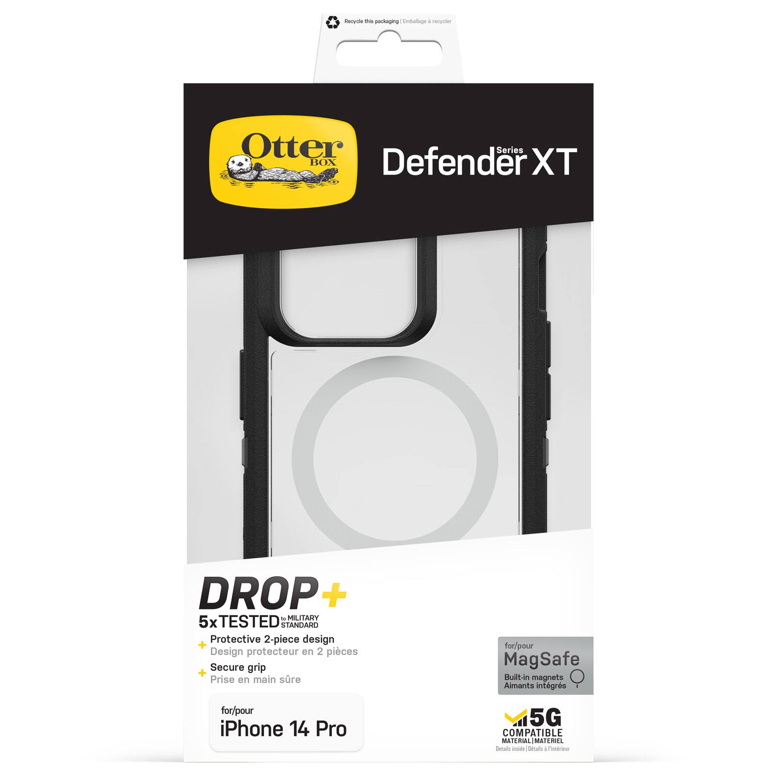 Defender XT Hoesje iPhone 14 Pro Zwart/Transparant